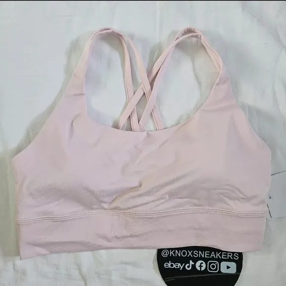 Lululemon Energy Longline Bra Medium Support FUSP Flush Pink Women's Size 8