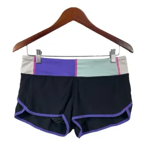 Lululemon Speed Shorts Black and Power Purple Summer Quilt, 6