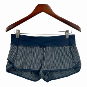 Lululemon Speed Shorts Blue Wagon Stripe Inkwell, Size 6