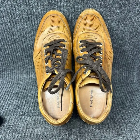 Magnanni Pueblo Low Casual Sneakers Shoes Brown Leather Lace Up Men’s 8.5 14804