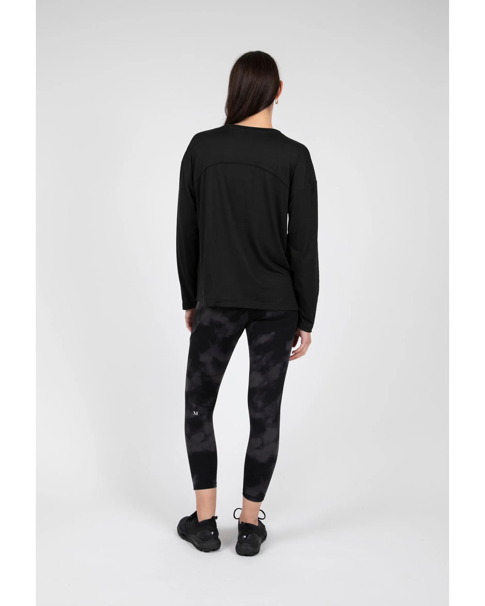 Marlow Half Time Long Sleeve Top - Black