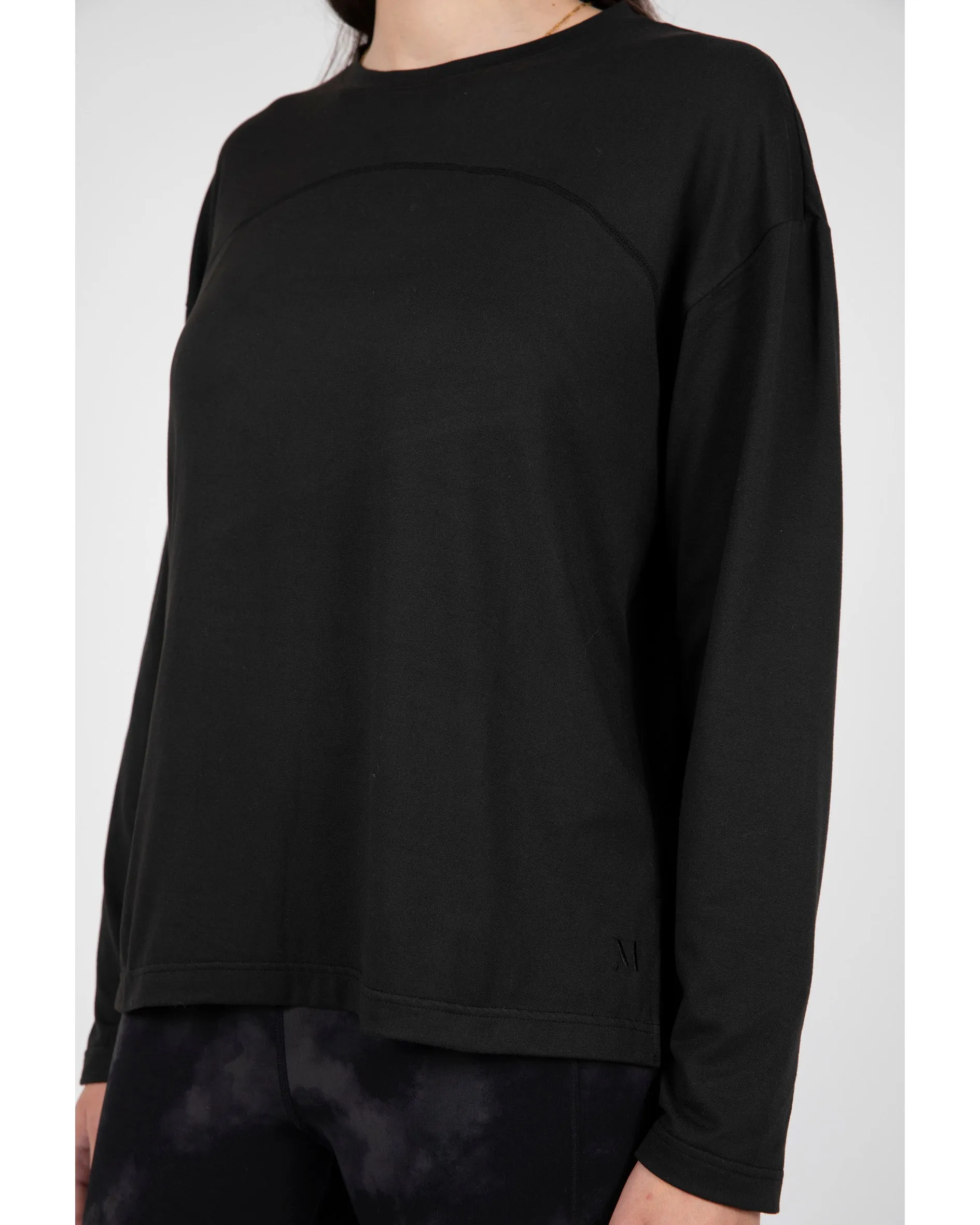 Marlow Half Time Long Sleeve Top - Black