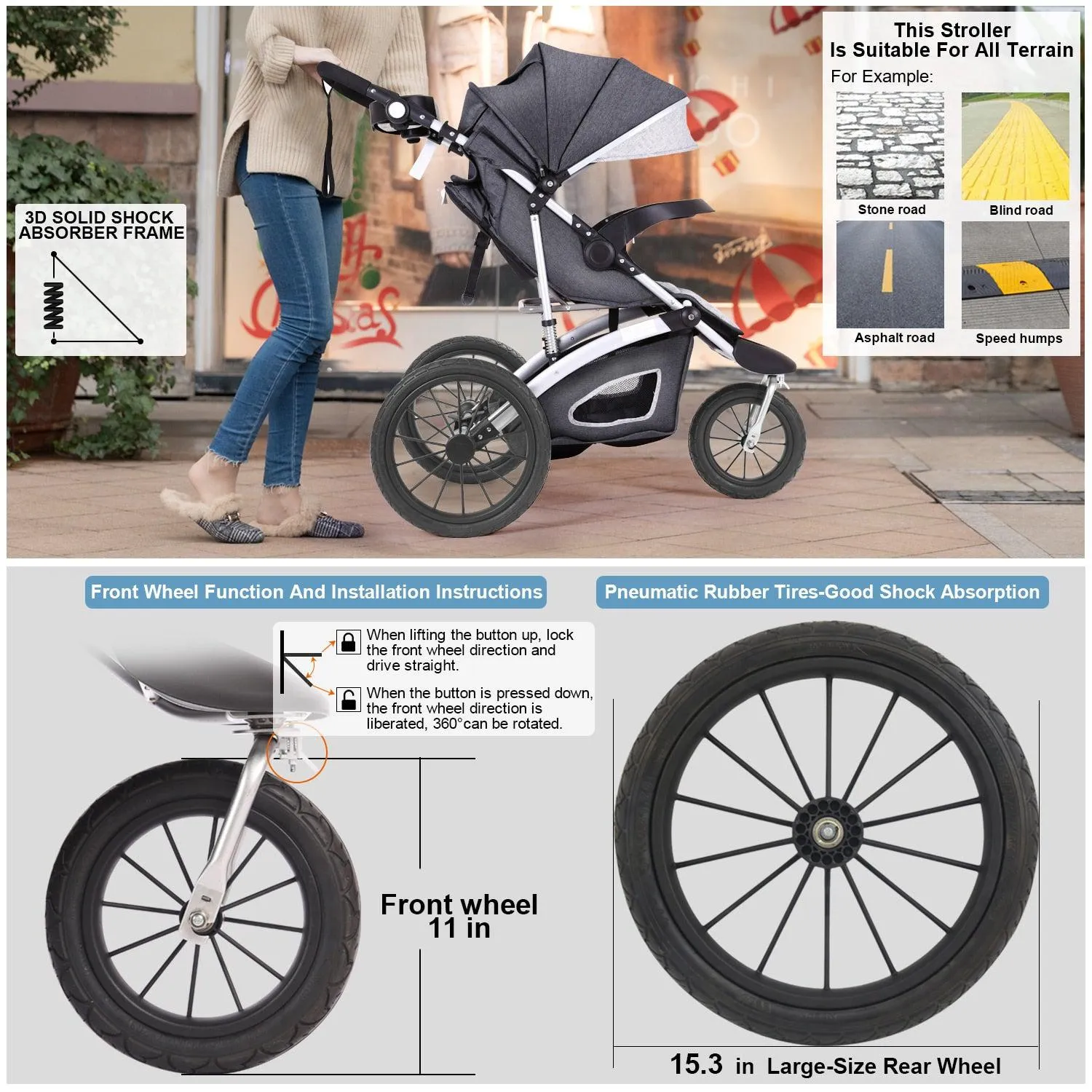Maternity 2-in-1 Single Toddler Jogging Stroller
