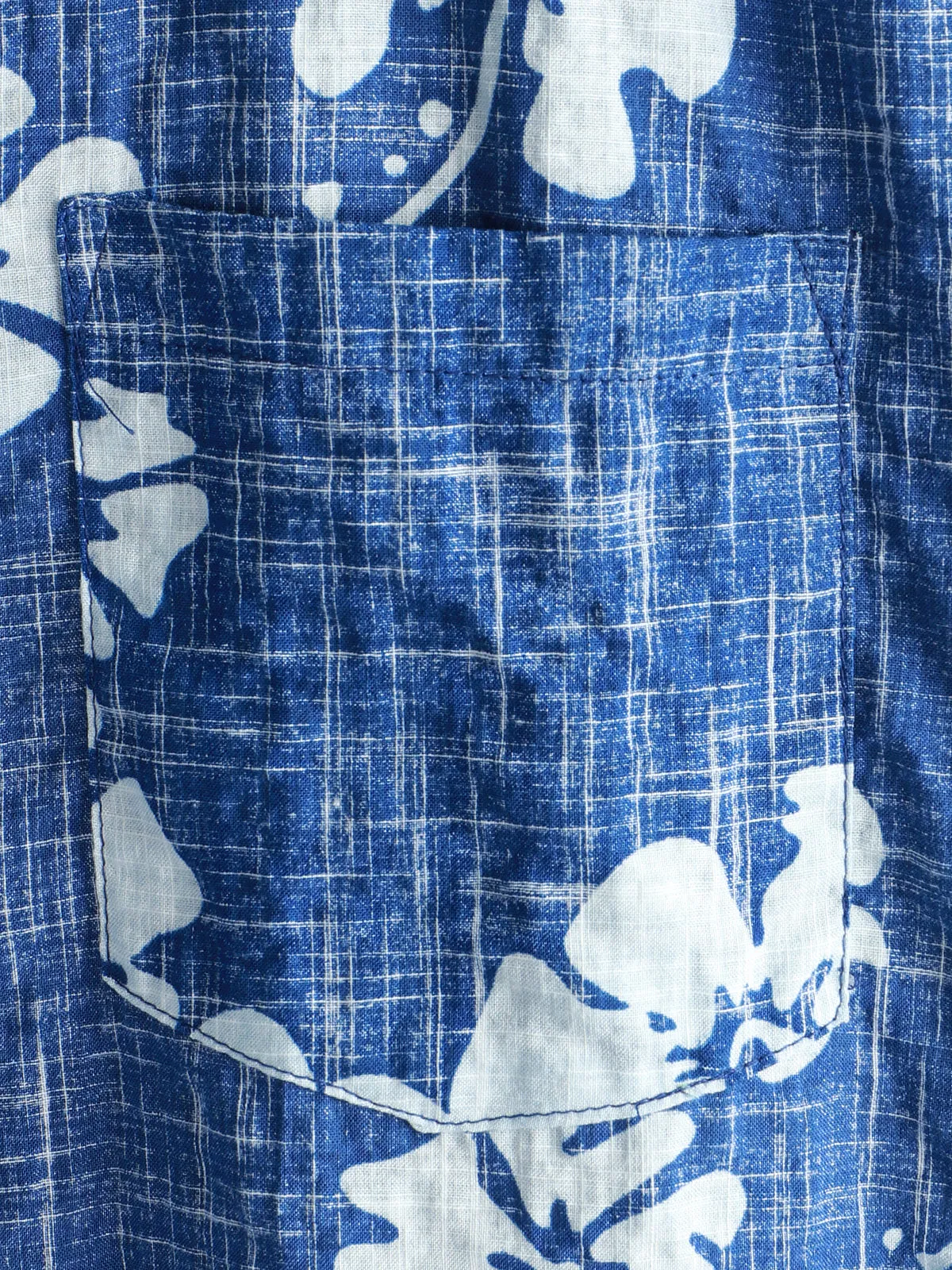 Men's Blue Floral Vintage Short Sleeve Button Up Beach Tropical Hawaiian Shirt