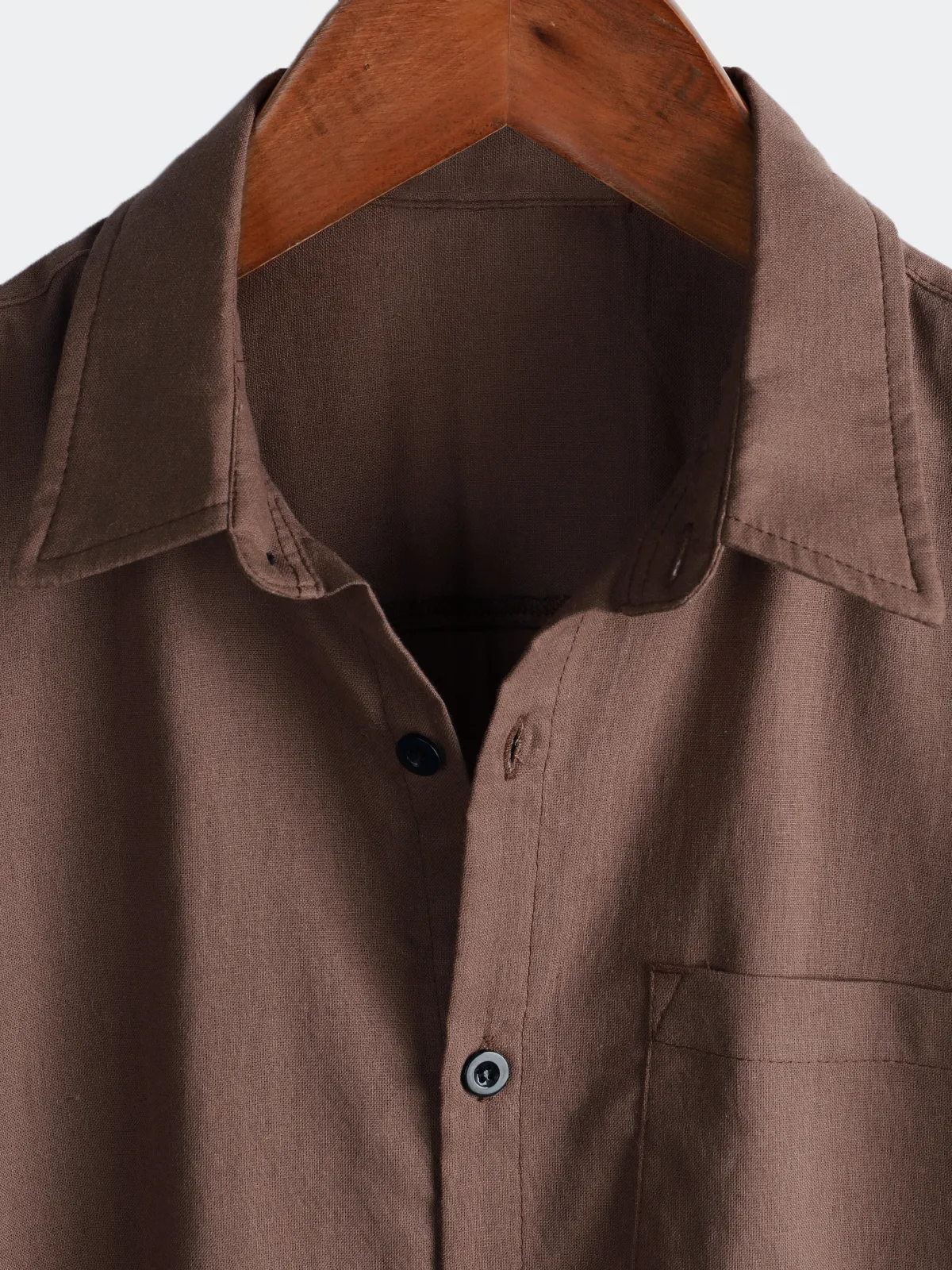 Men's Casual Hawaiian Button Up Cotton Linen Pocket Short Sleeve Shirt