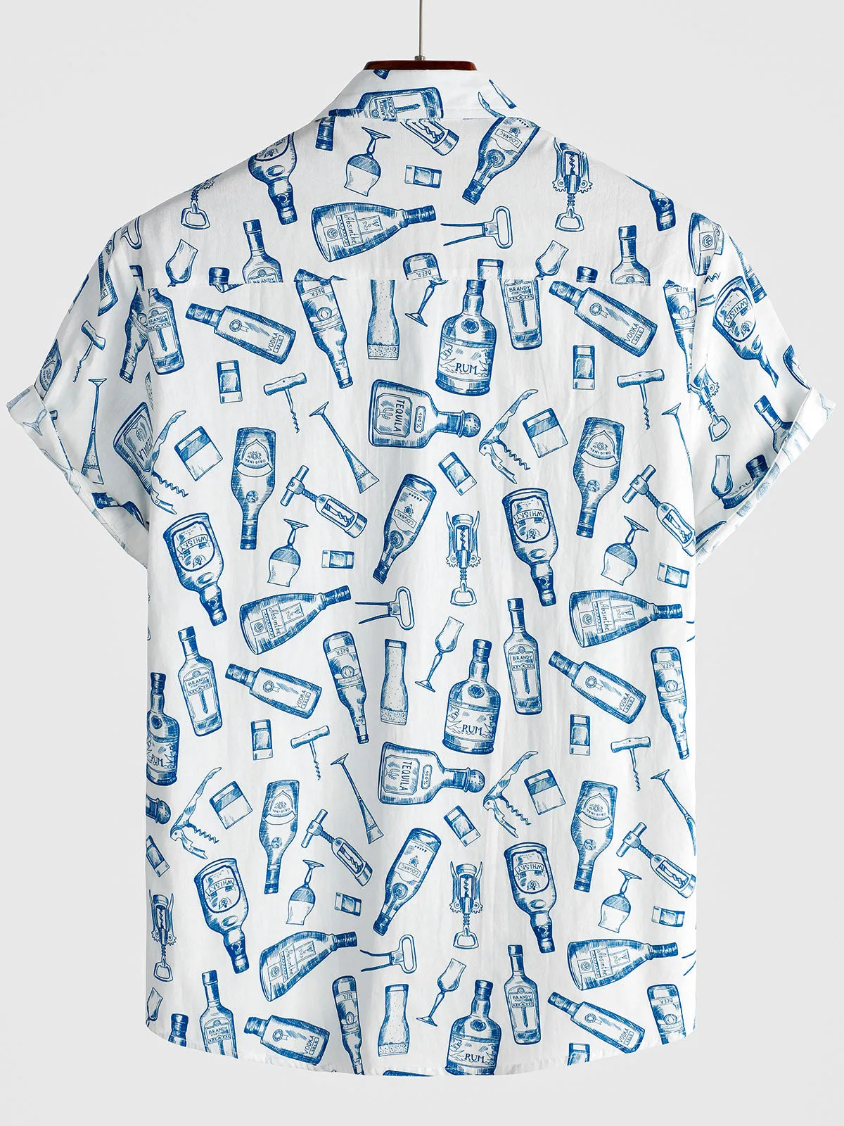 Men's Casual Holiday Button Up Short Sleeve Shirt