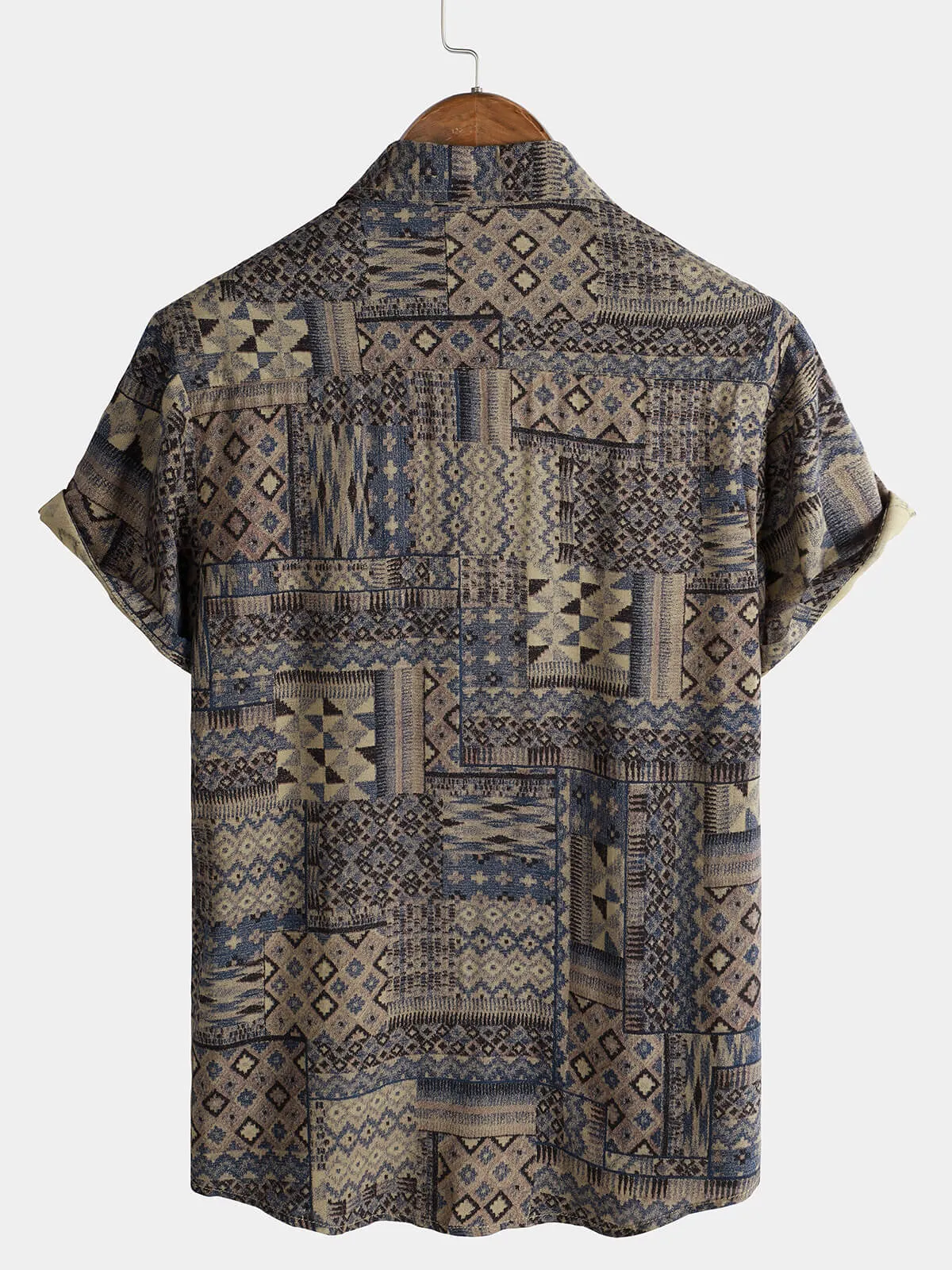 Men's Casual Vintage Rayon Holiday Short Sleeve Shirt