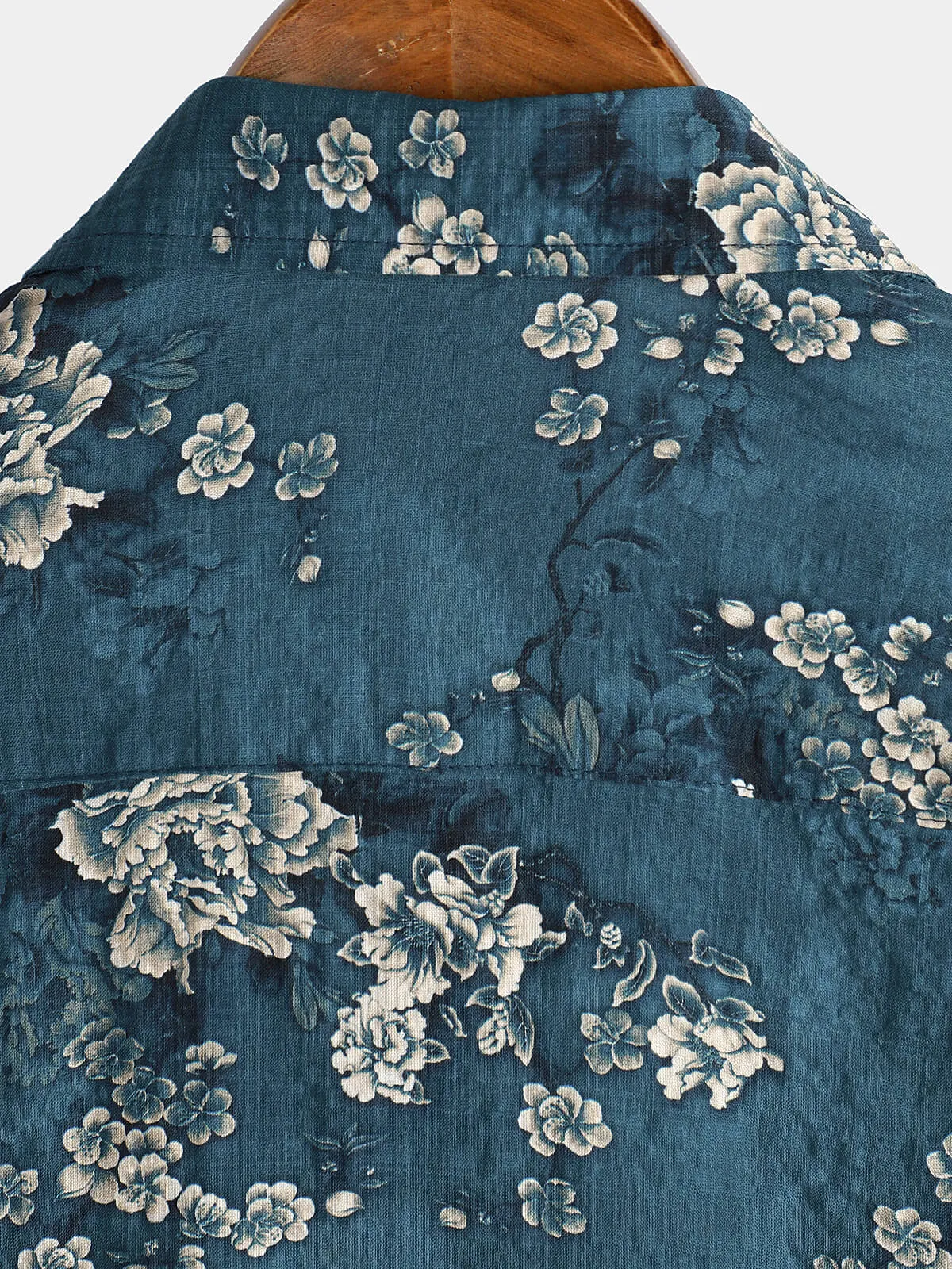 Men's Cotton Vintage Floral Holiday Summer Casual Short Sleeve Shirt