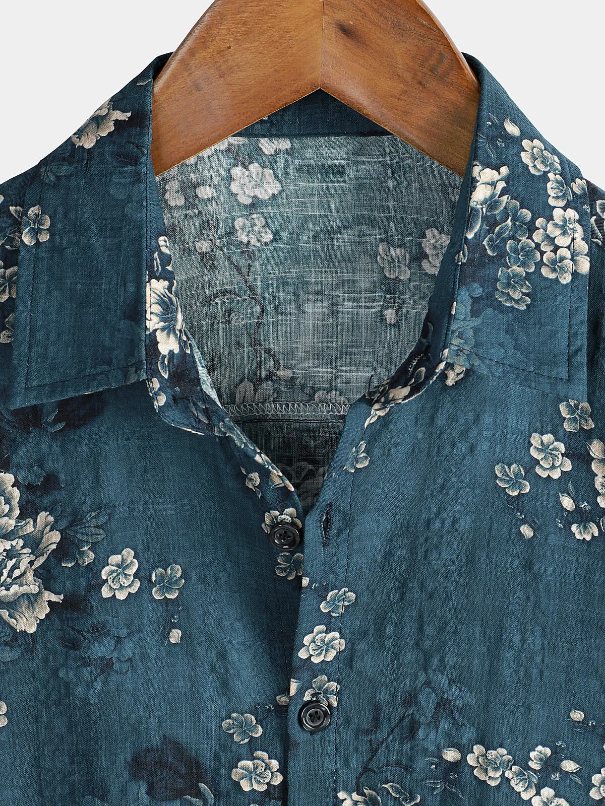 Men's Cotton Vintage Floral Holiday Summer Casual Short Sleeve Shirt
