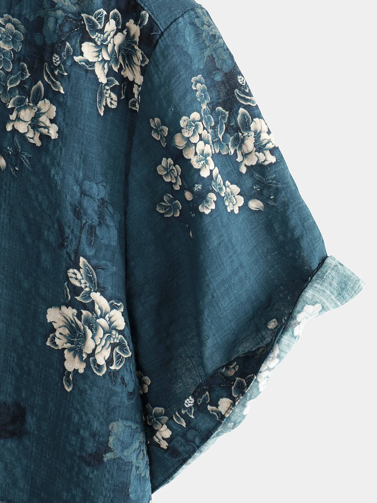 Men's Cotton Vintage Floral Holiday Summer Casual Short Sleeve Shirt