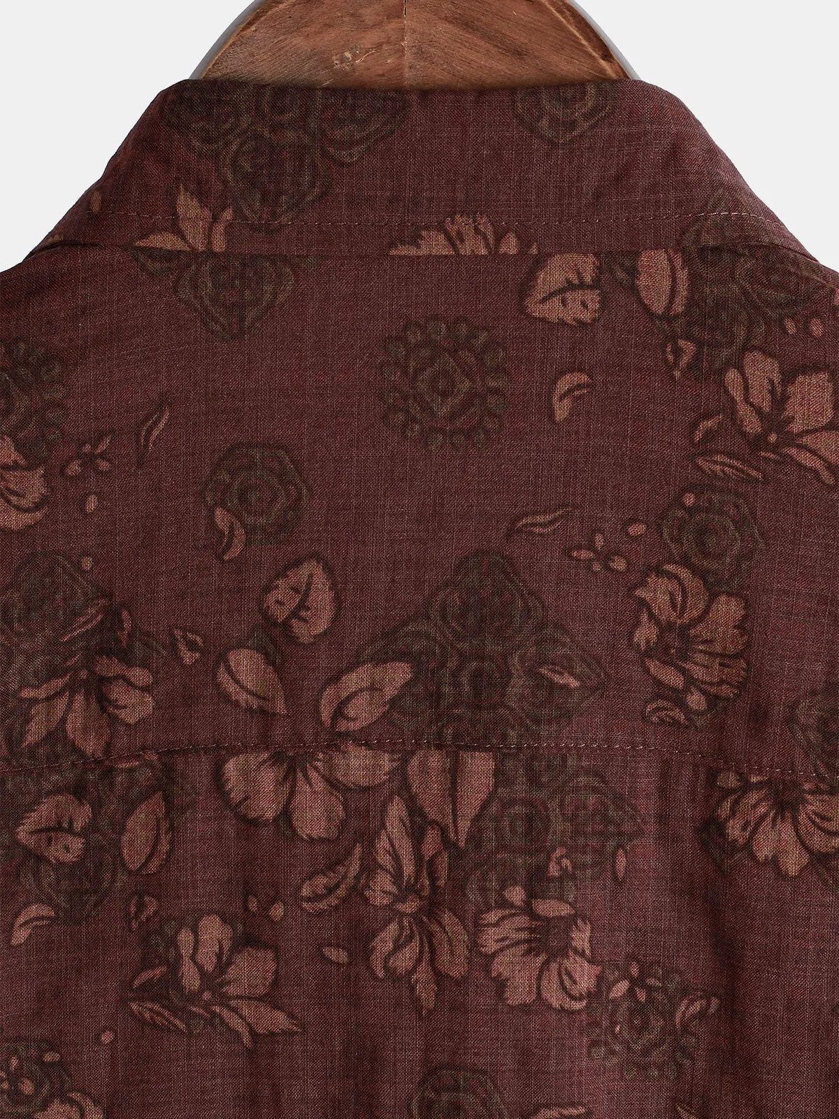 Men's Floral Holiday Casual Summer Red Short Sleeve Button Up Shirt
