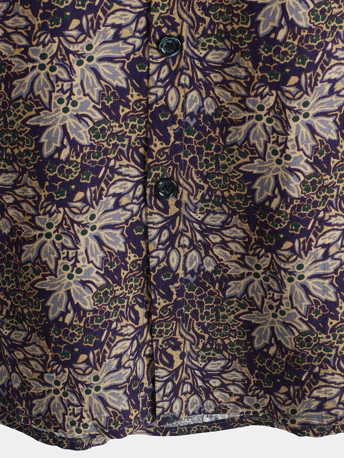 Men's Floral Vintage Short Sleeve Summer Cotton Button Up Shirt