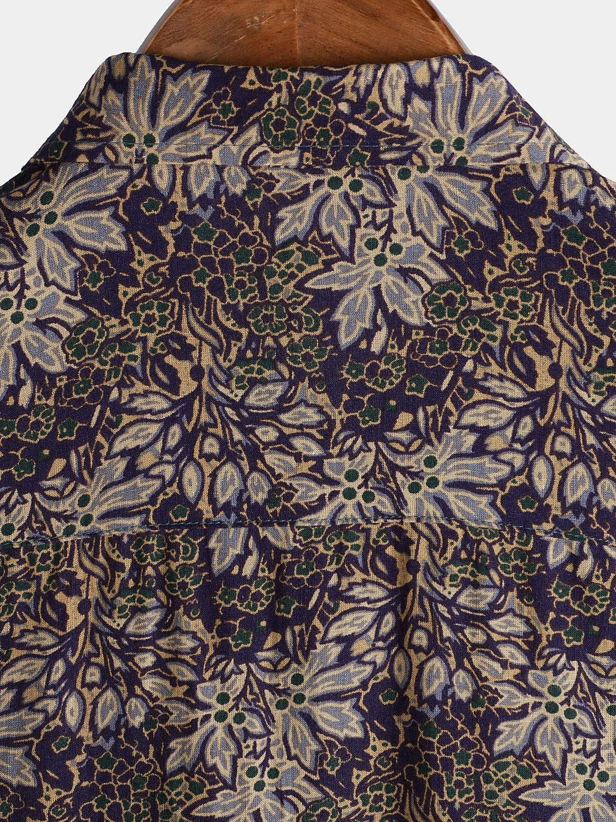 Men's Floral Vintage Short Sleeve Summer Cotton Button Up Shirt