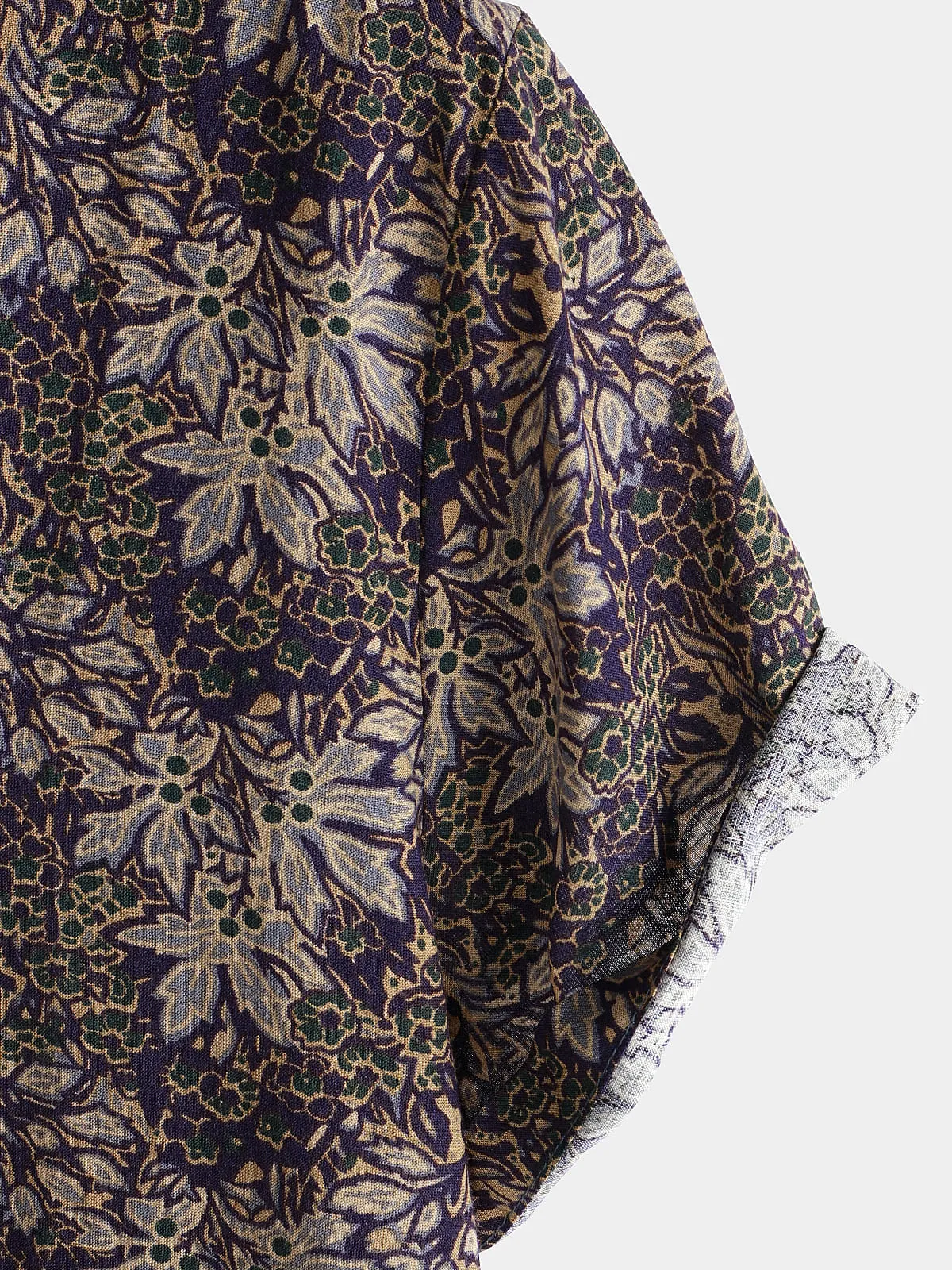 Men's Floral Vintage Short Sleeve Summer Cotton Button Up Shirt