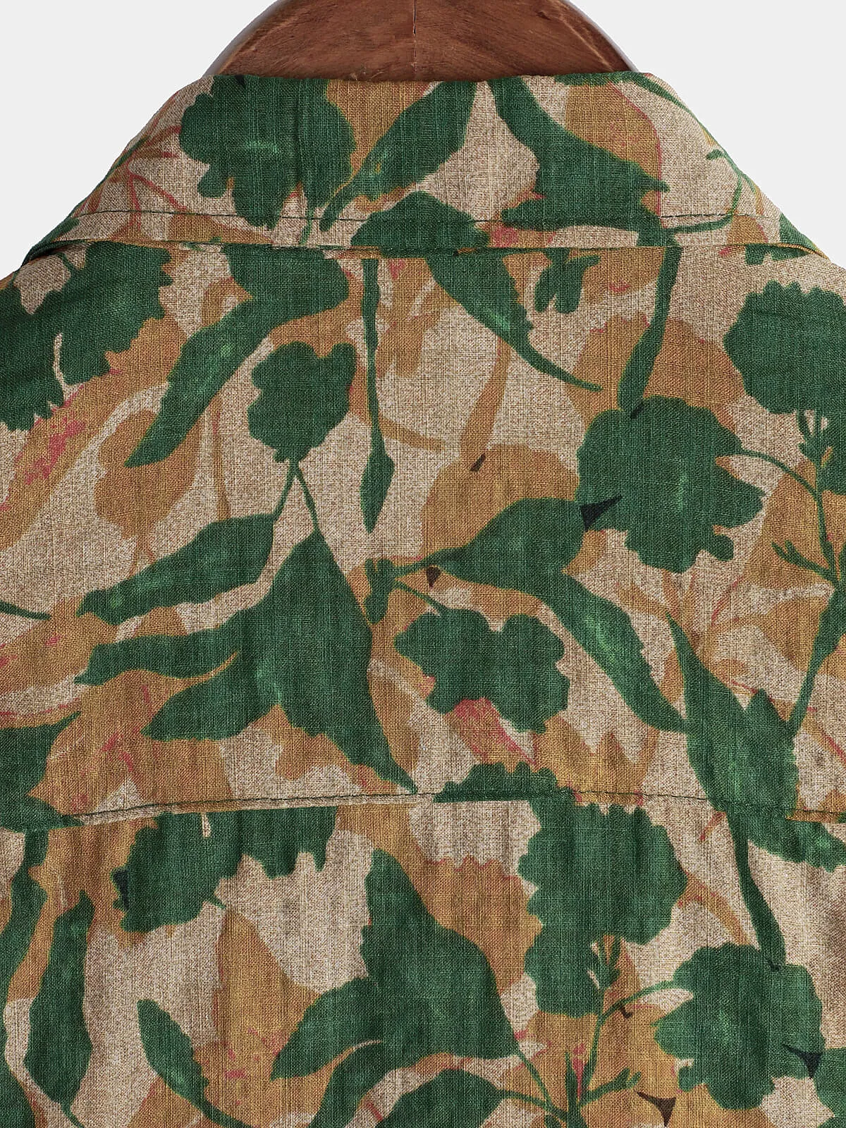 Men's Green Floral Holiday Pocket Summer Short Sleeve Button Up Shirt