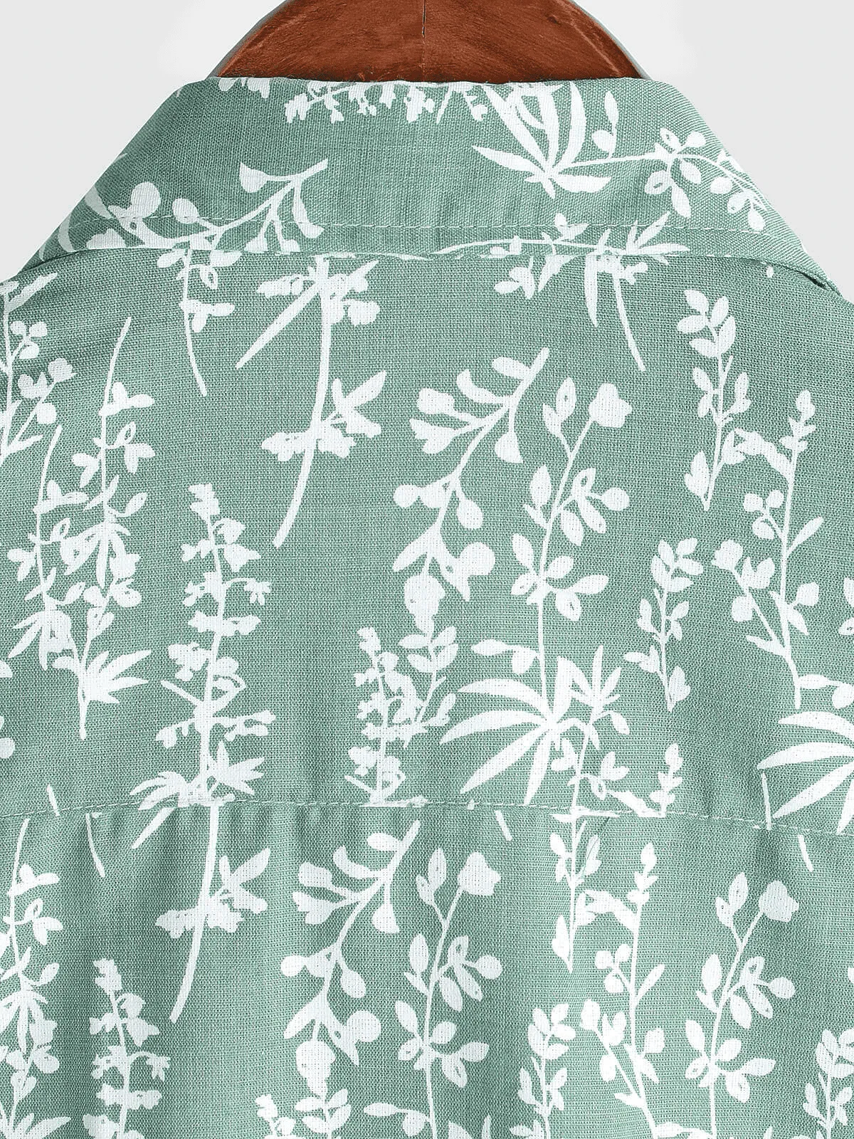 Men's Green Hawaiian Summer Floral Short Sleeve Cotton Button Up Shirt