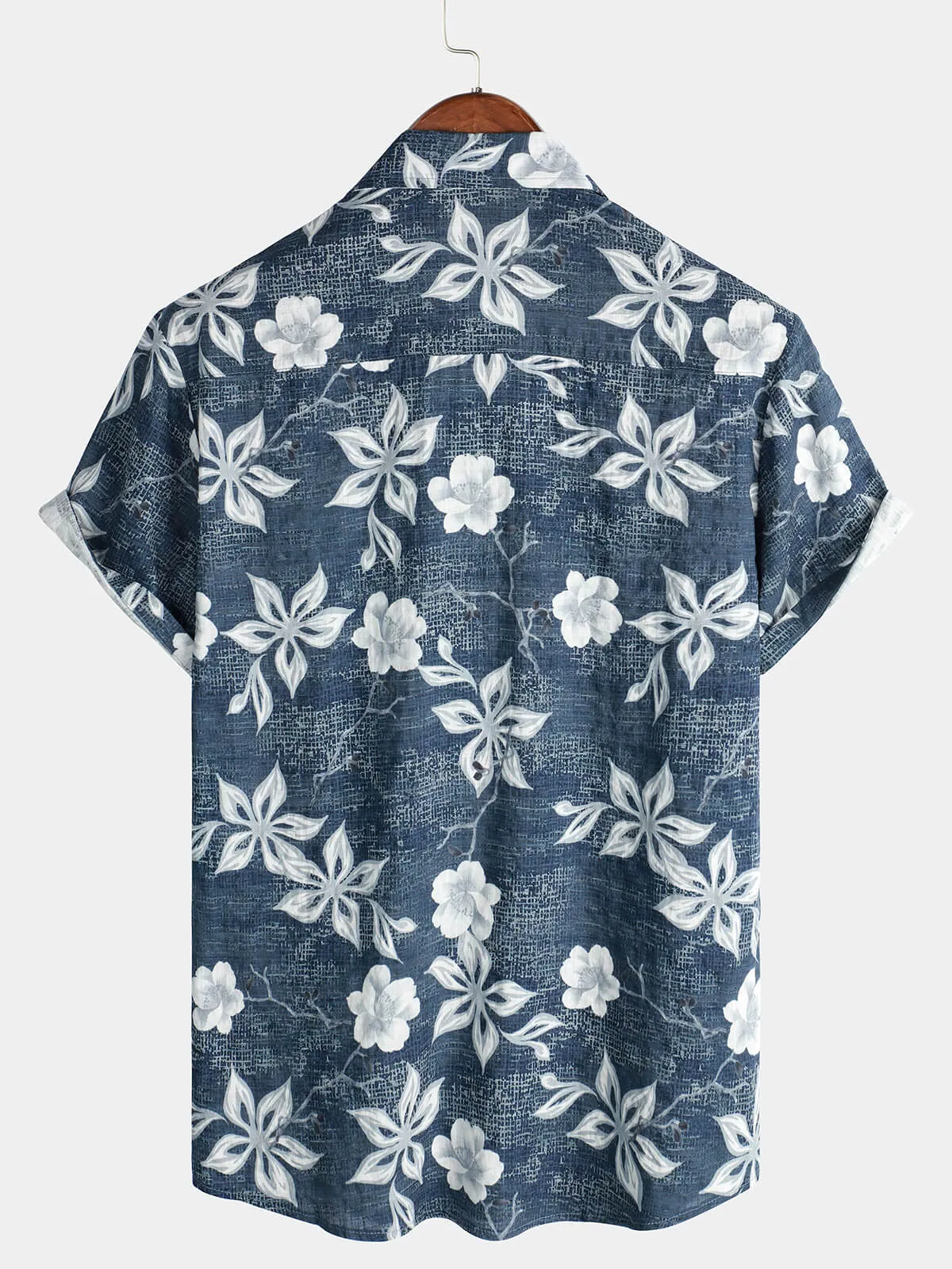 Men's Hawaiian Floral Short Sleeve Button Summer Beach Shirt