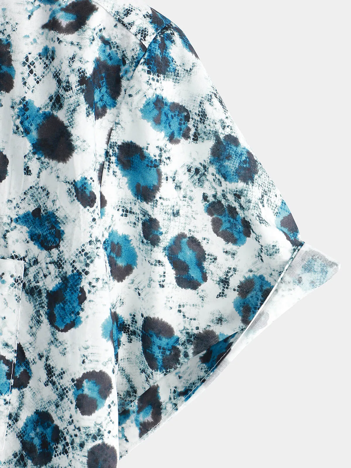 Men's Short Sleeve Button Up Shirt Funny Cool Leopard Print Summer Shirt