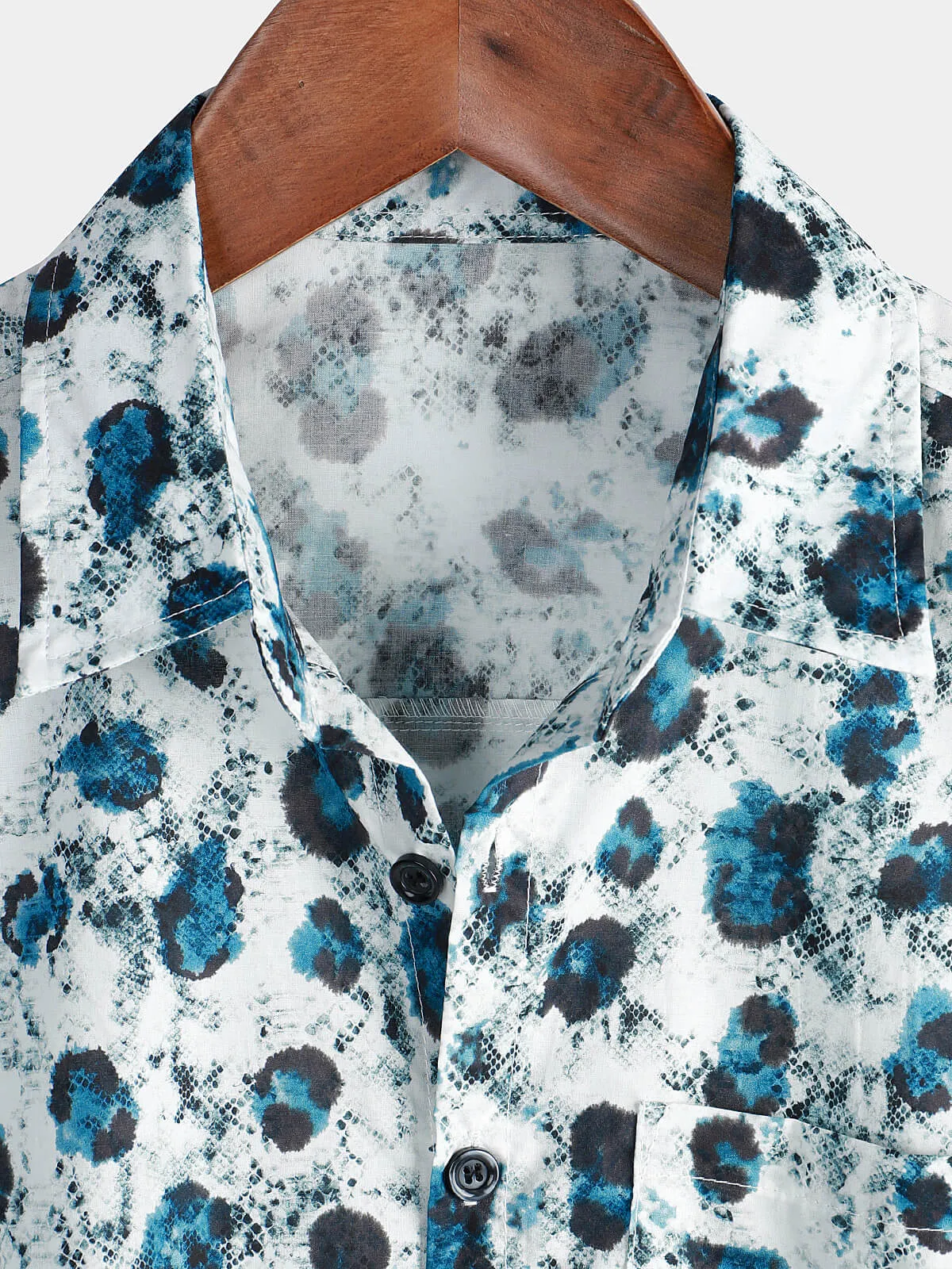 Men's Short Sleeve Button Up Shirt Funny Cool Leopard Print Summer Shirt