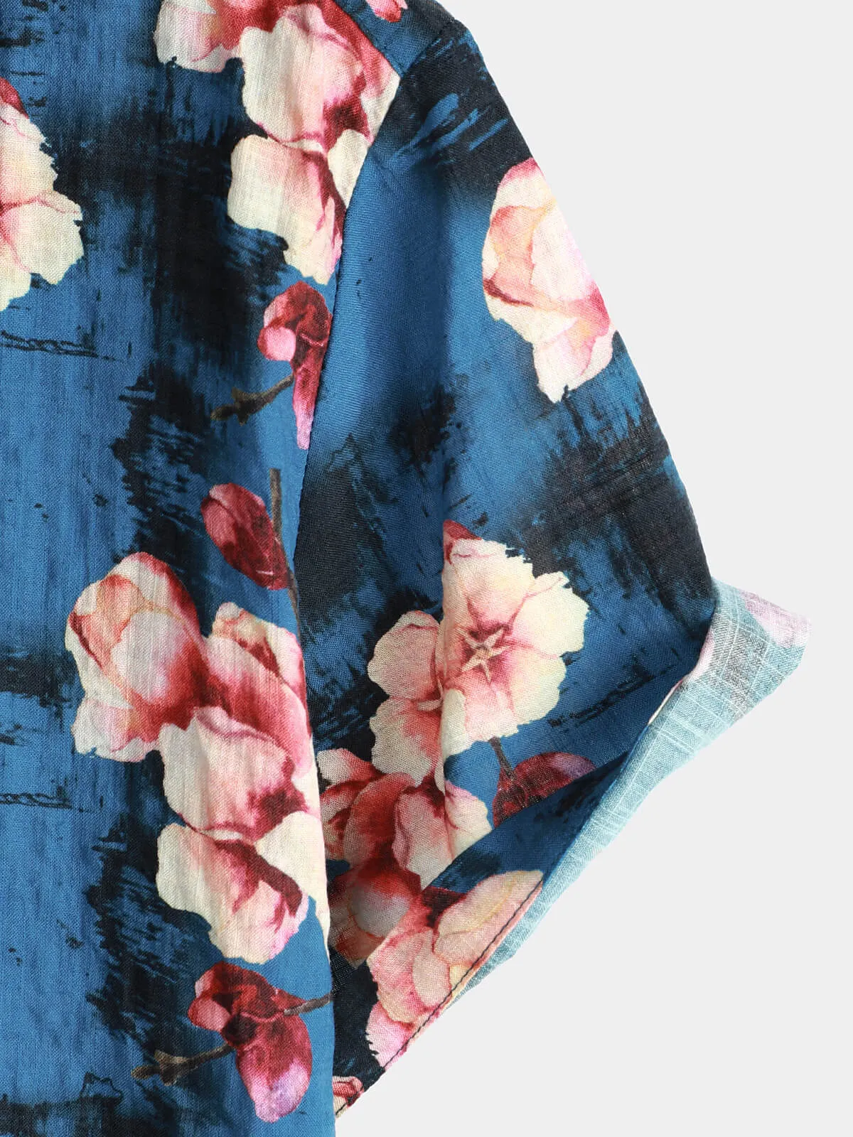 Men's Summer Floral Hawaiian Short Sleeve Button Up Beach Summer Shirt