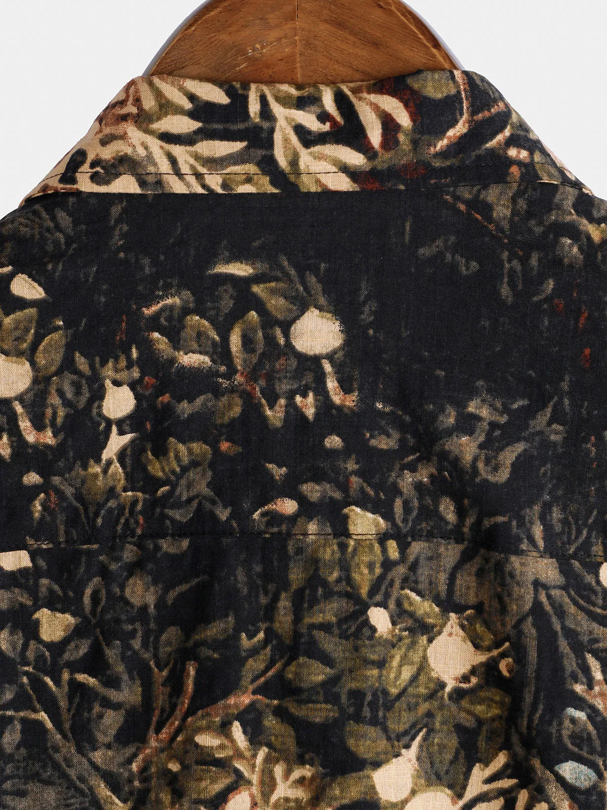 Men's Summer Retro Plant Print Button Up Short Sleeve Shirt
