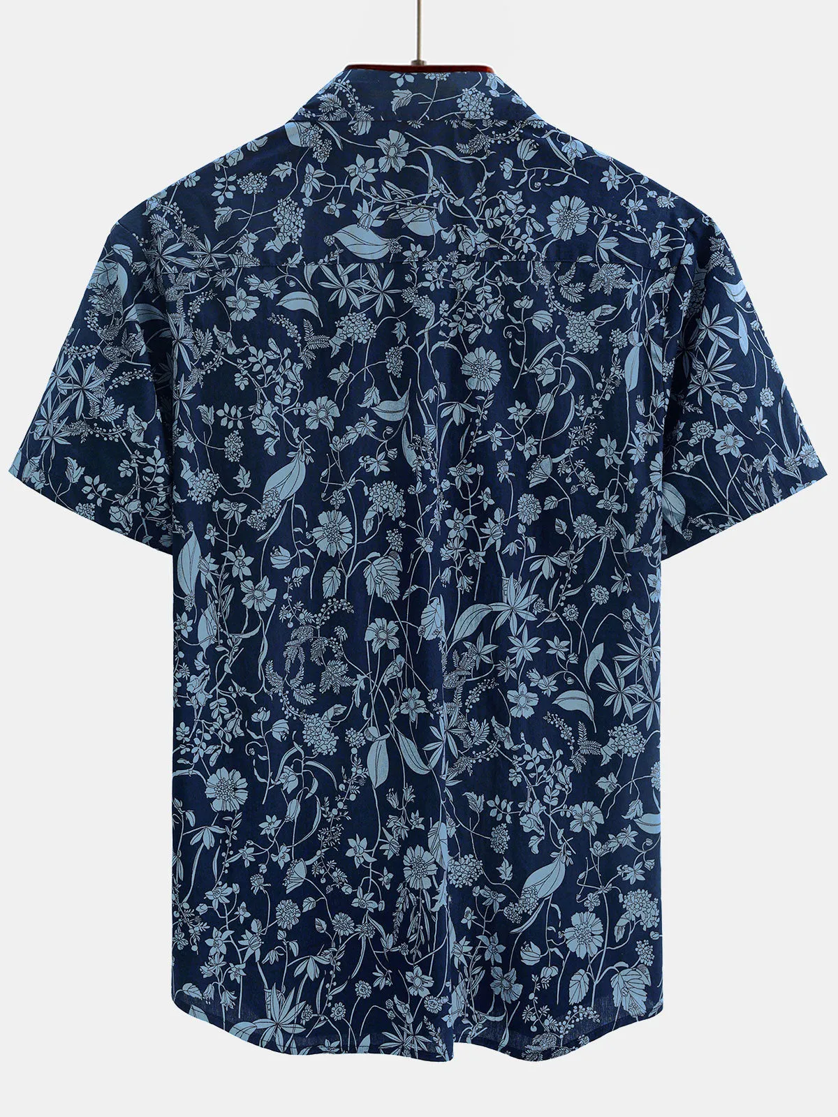 Men's Summer Tropical Print Cotton Casual Holiday Short Sleeve Shirt