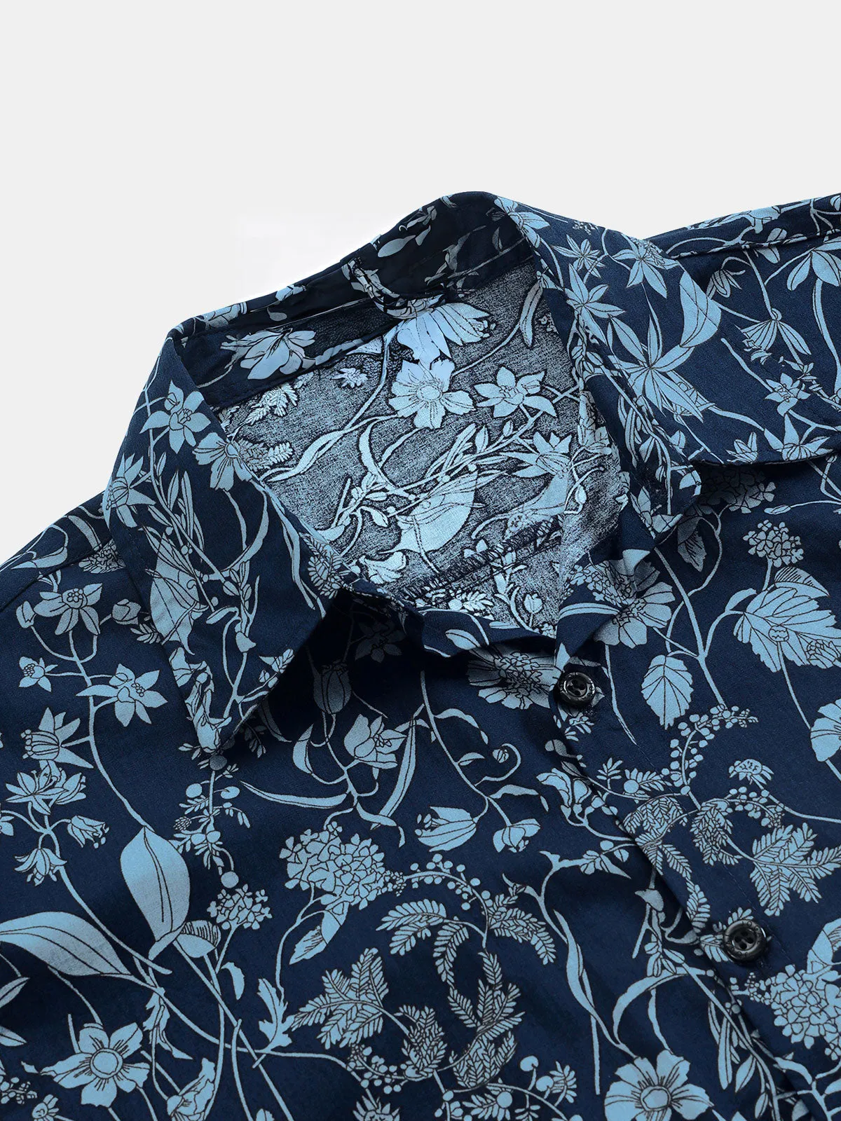 Men's Summer Tropical Print Cotton Casual Holiday Short Sleeve Shirt