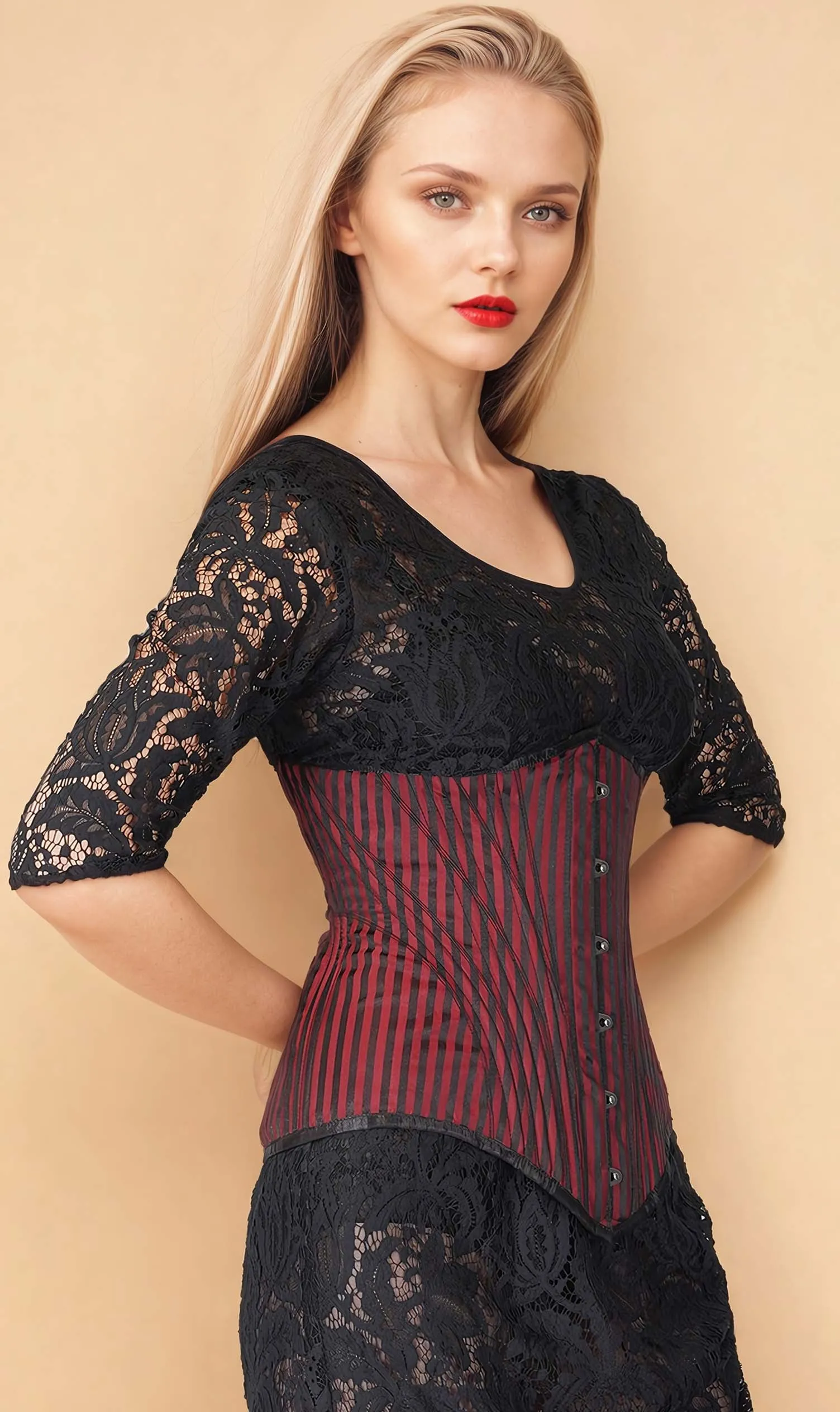 Miles Maroon Underbust Corset