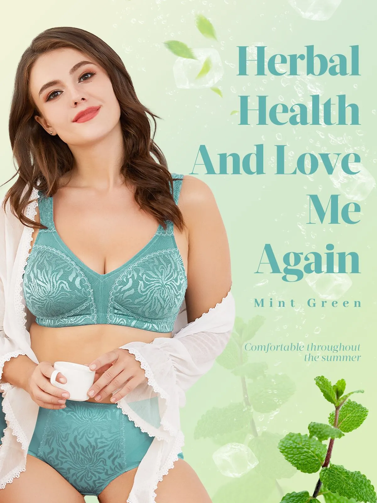 Minimizer Full Coverage Bra Non Padded Wire-free Mint Green