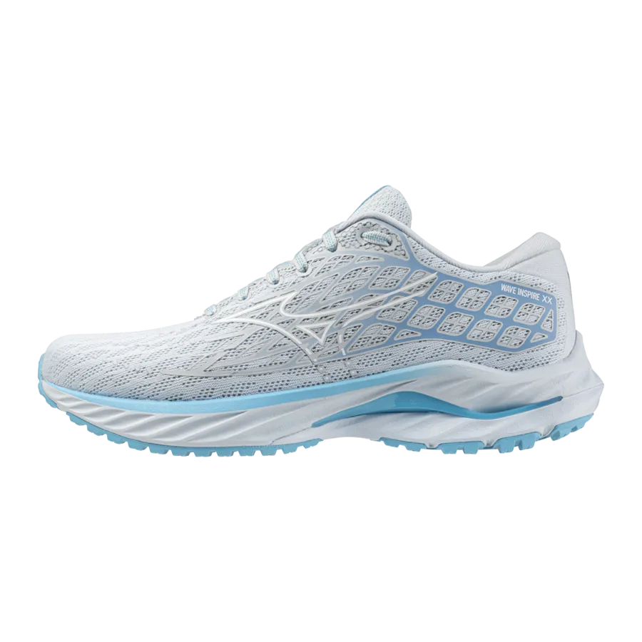 Mizuno Wave Inspire 20 (Womens) - Light Blue/ White