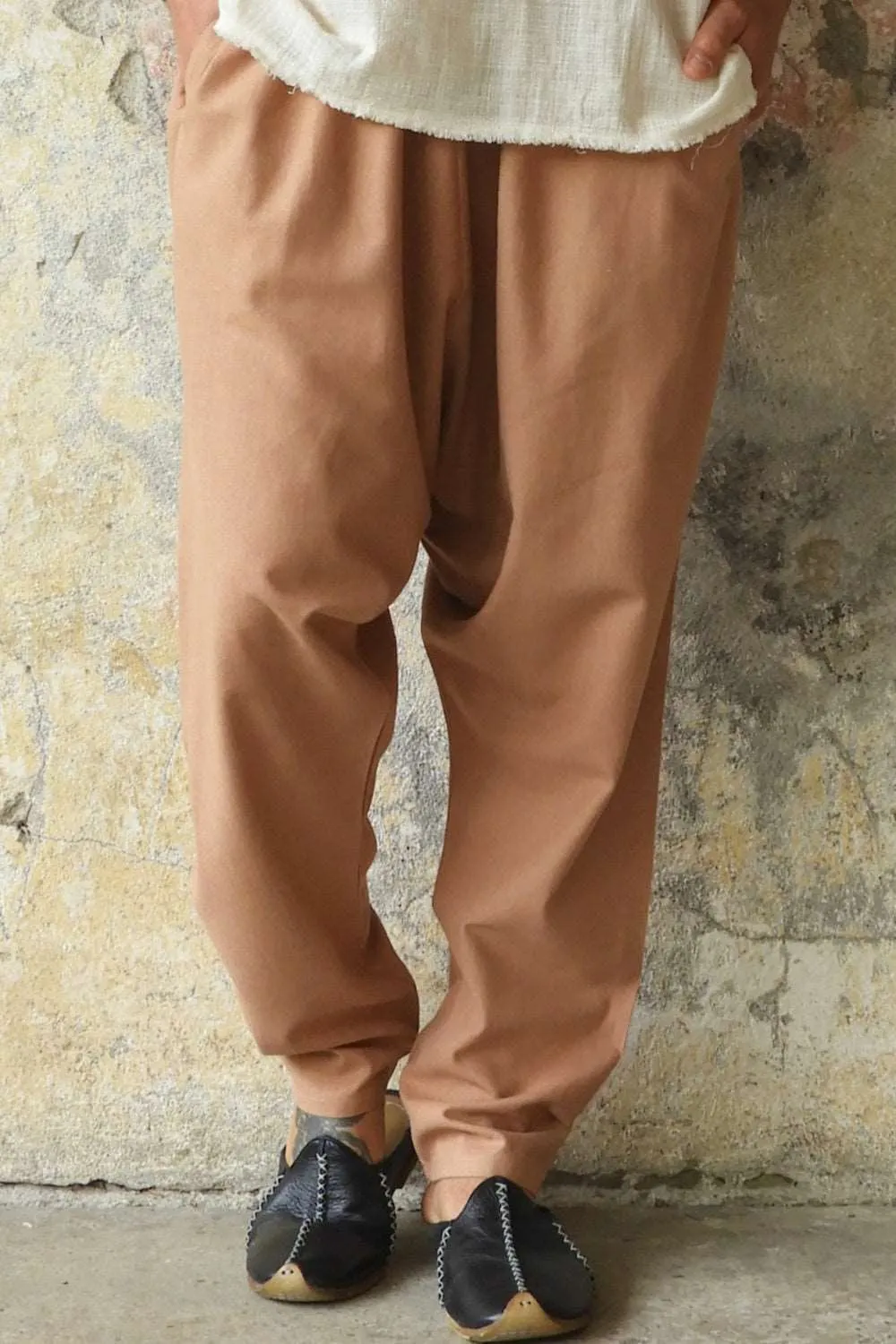 MOON Gender Neutral Linen Blend Harem Pants (Black, Tan)