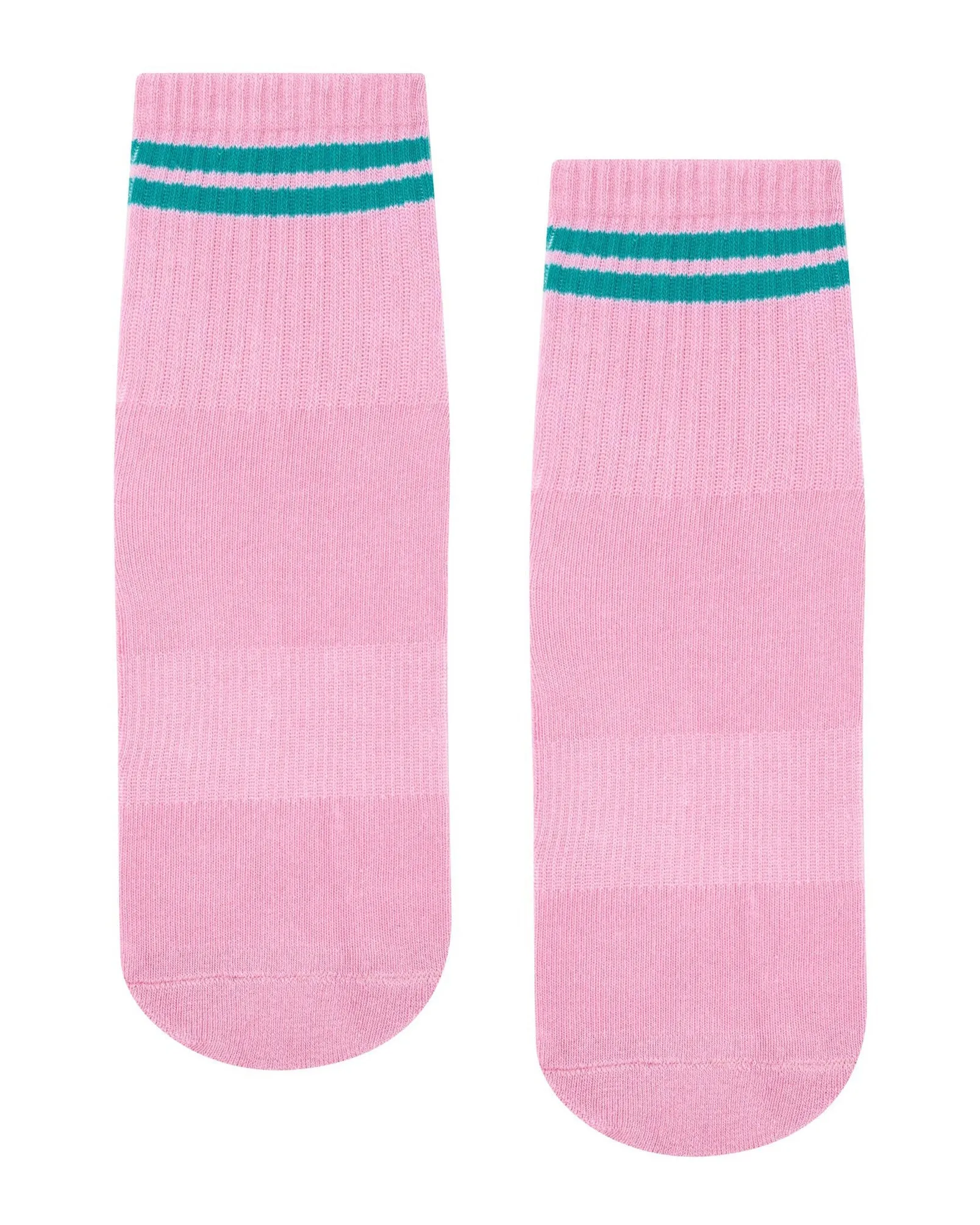 Move Active Crew Non Slip Grip Socks - Sorbet Pink Stripe