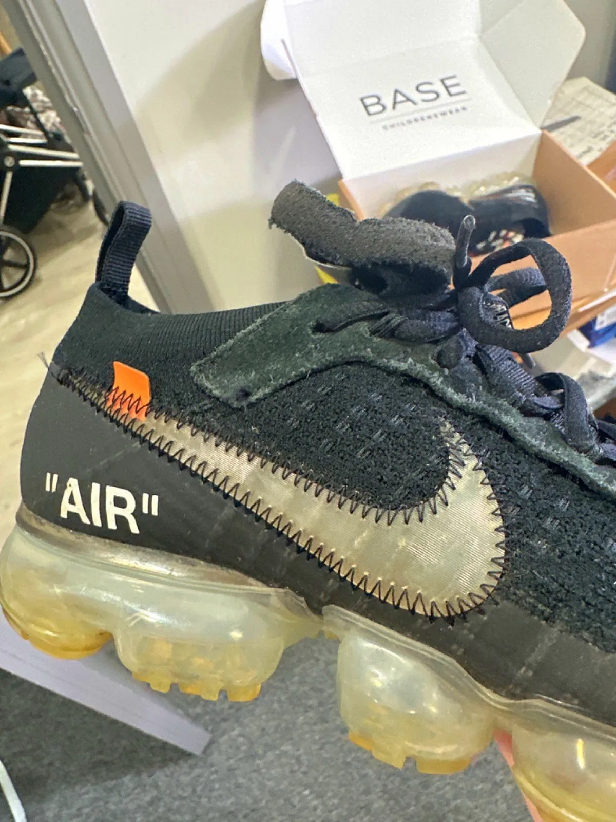 Nike Black Off White Air Vapormax Trainers UK 7