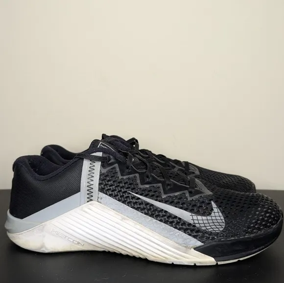 Nike Metcon 6 Black White Cross Training Shoes CK9388 Mens Size