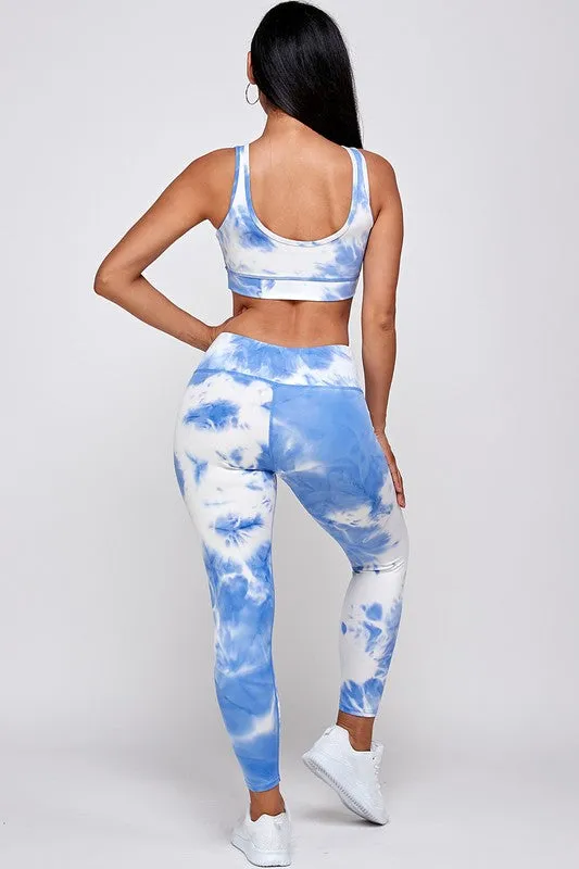 Ocean Tie Dye Leggings Set Plus