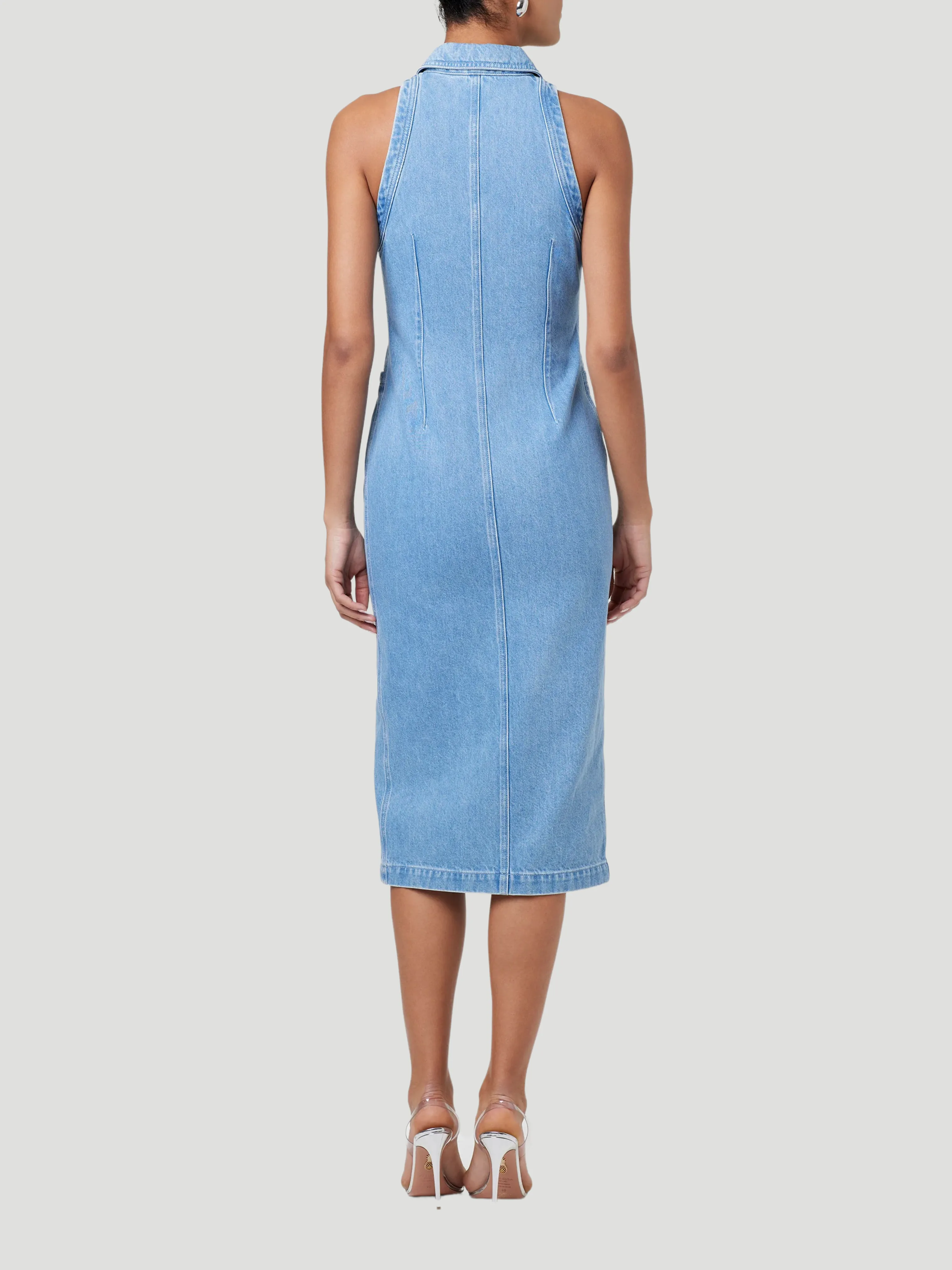 Palmer Button-Front Denim Midi Dress