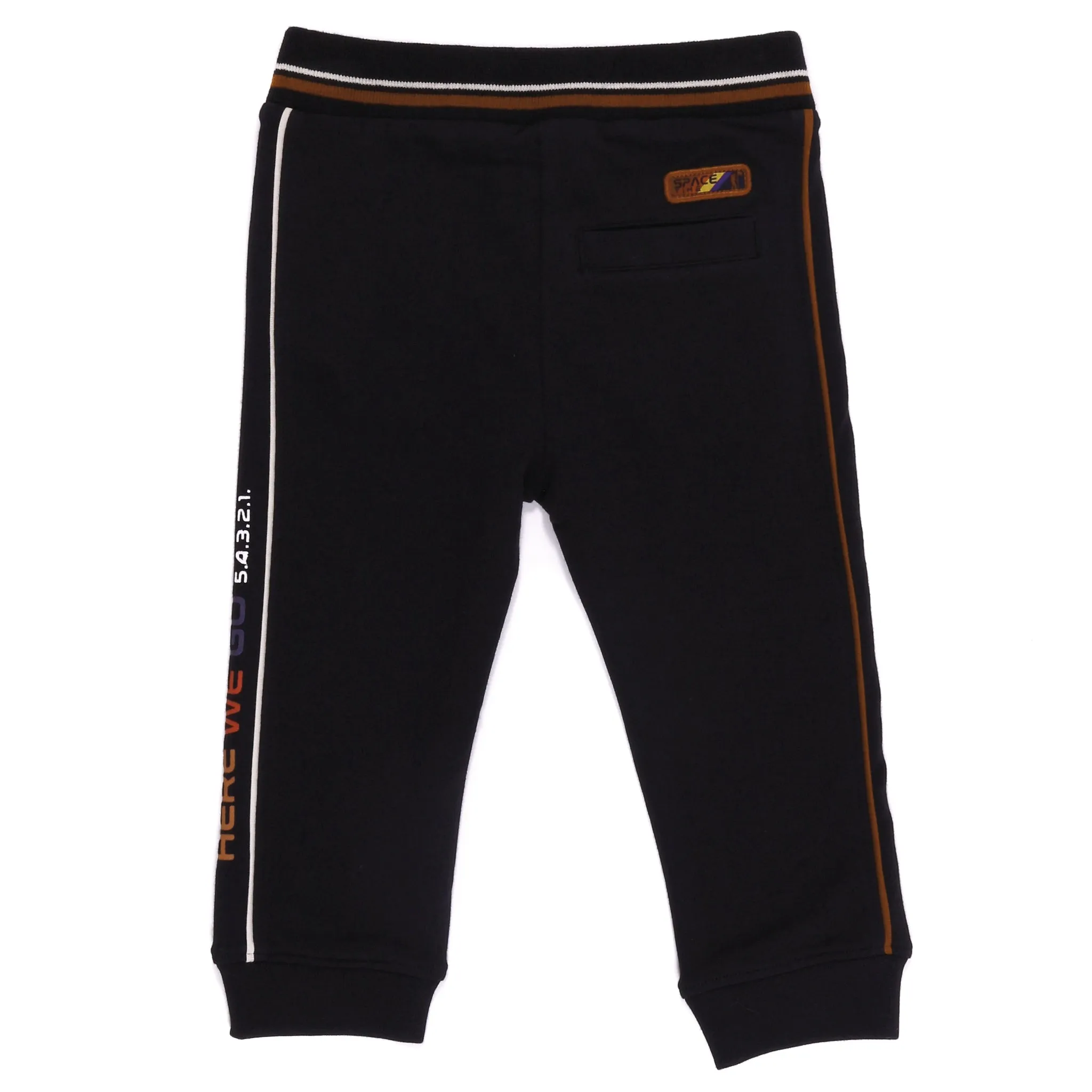 Pantalon en french terry brossé marine- Dans la lune- F2157-08- 3 à 24 mois
