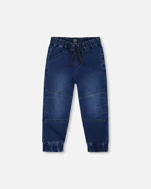 Pantalon Jogger en denim foncé G20YB24