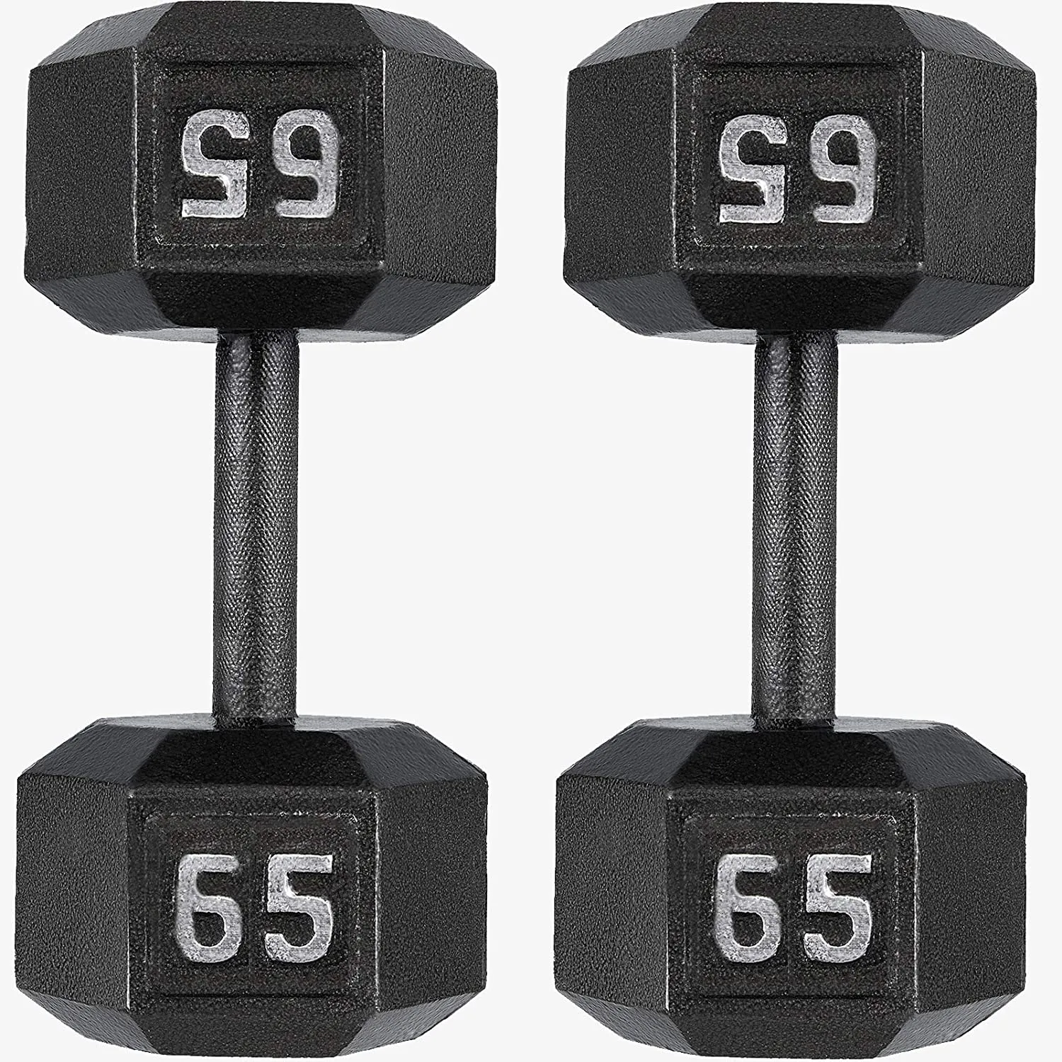 papababe Cast Iron Dumbbells, Free Weights Hex Dumbbells with Hammer Coating, Multi-Select Weights Available, Solid