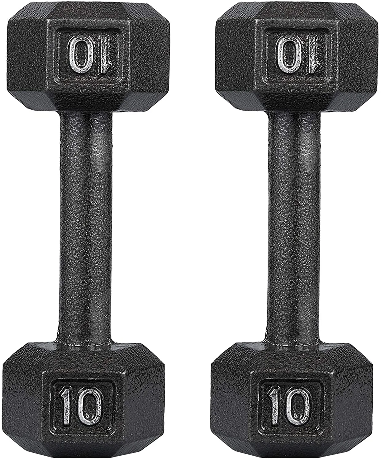 papababe Cast Iron Dumbbells, Free Weights Hex Dumbbells with Hammer Coating, Multi-Select Weights Available, Solid