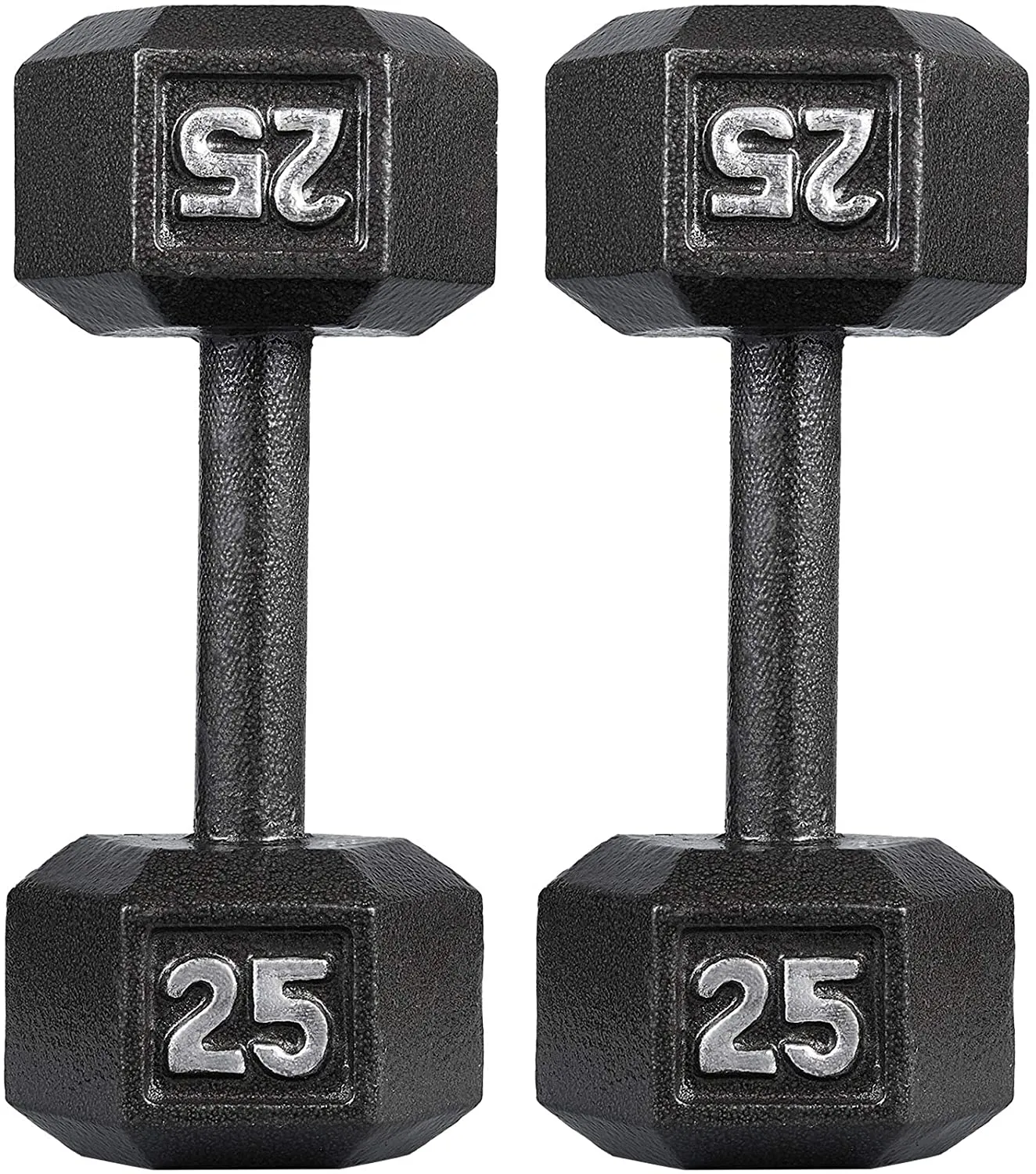 papababe Cast Iron Dumbbells, Free Weights Hex Dumbbells with Hammer Coating, Multi-Select Weights Available, Solid