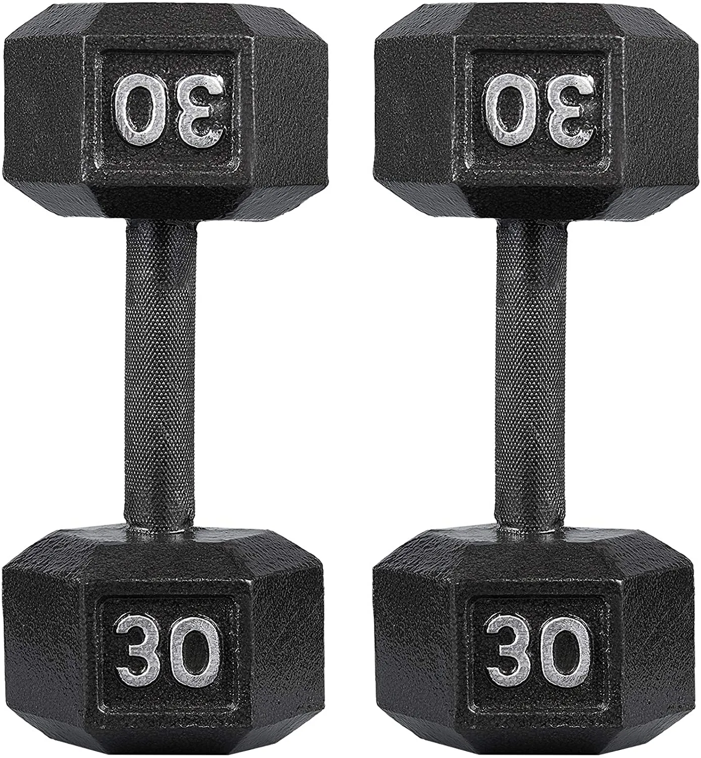 papababe Cast Iron Dumbbells, Free Weights Hex Dumbbells with Hammer Coating, Multi-Select Weights Available, Solid