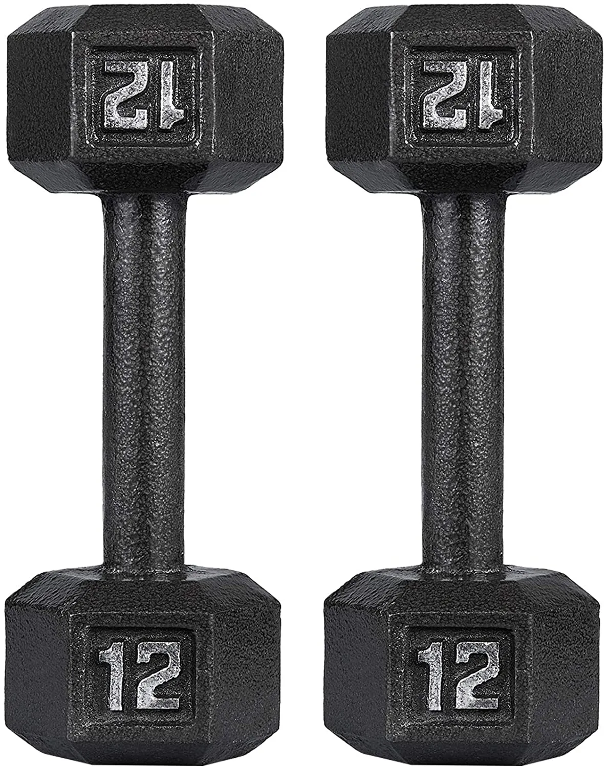 papababe Cast Iron Dumbbells, Free Weights Hex Dumbbells with Hammer Coating, Multi-Select Weights Available, Solid