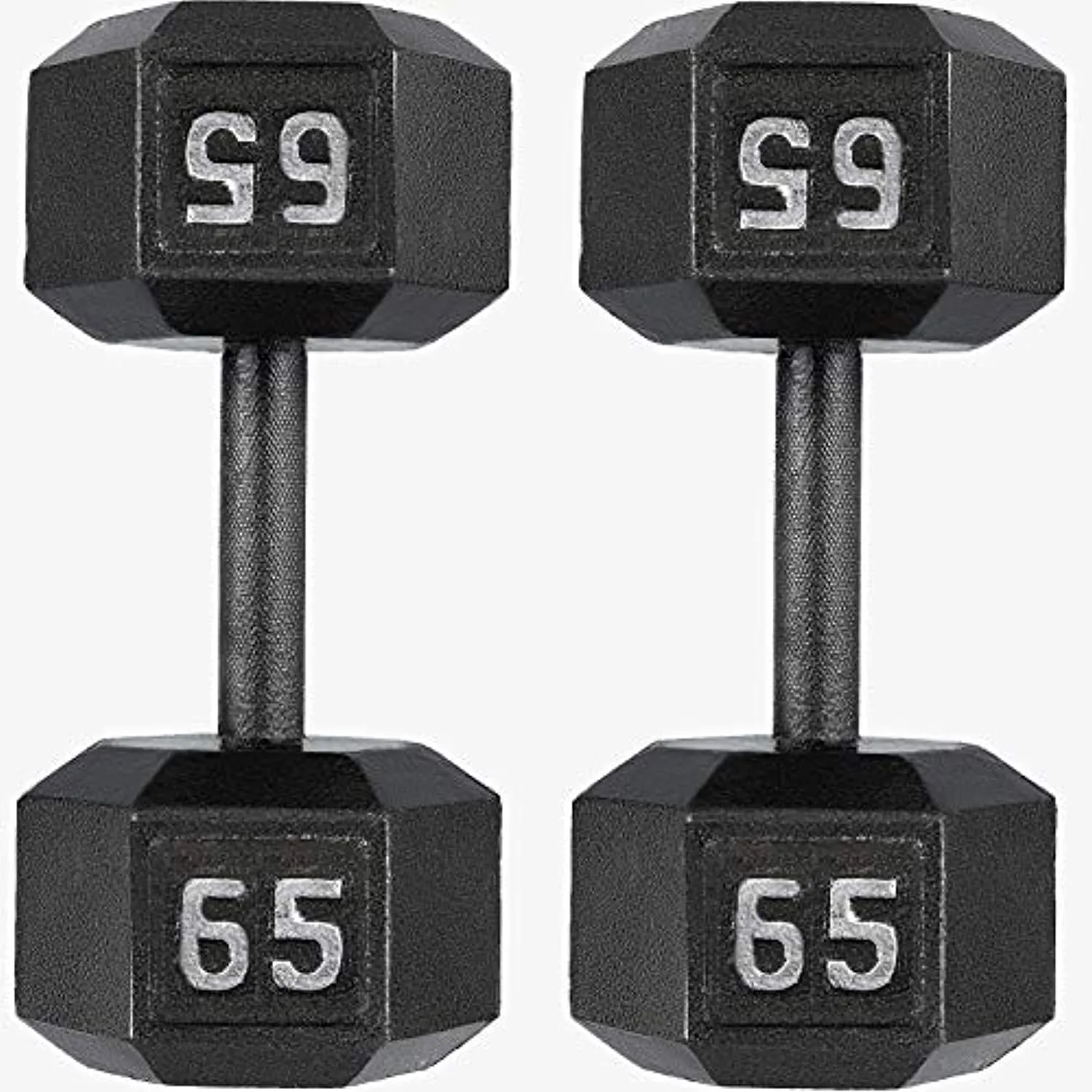 papababe Cast Iron Dumbbells, Free Weights Hex Dumbbells with Hammer Coating, Multi-Select Weights Available, Solid