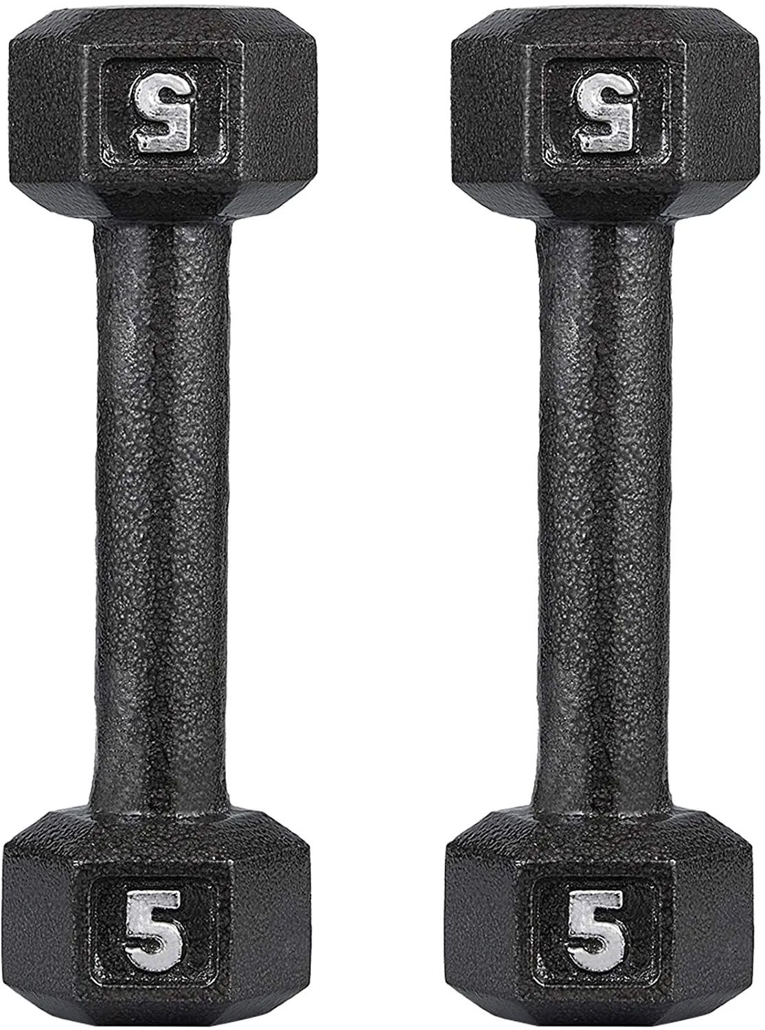 papababe Cast Iron Dumbbells, Free Weights Hex Dumbbells with Hammer Coating, Multi-Select Weights Available, Solid