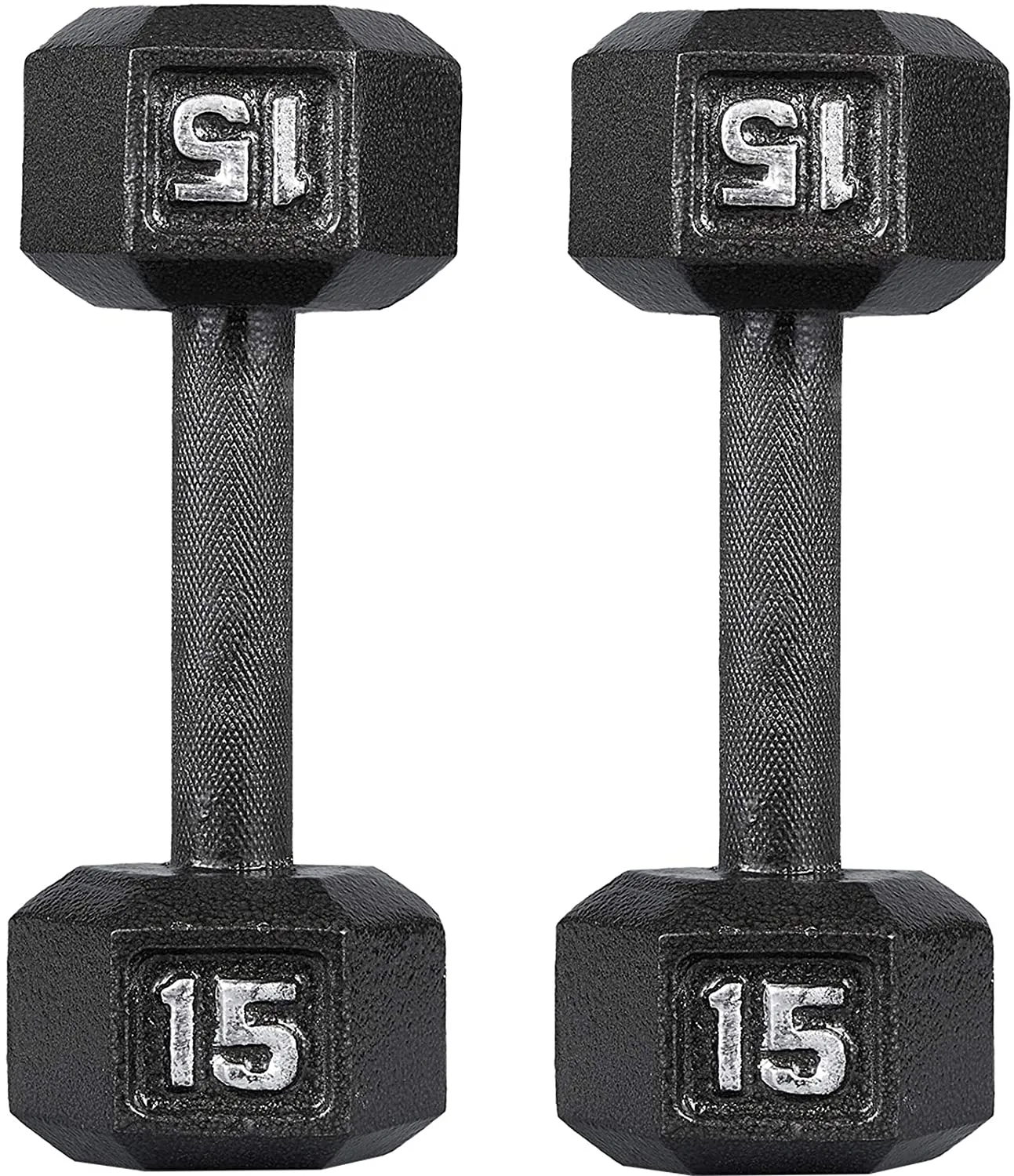 papababe Cast Iron Dumbbells, Free Weights Hex Dumbbells with Hammer Coating, Multi-Select Weights Available, Solid