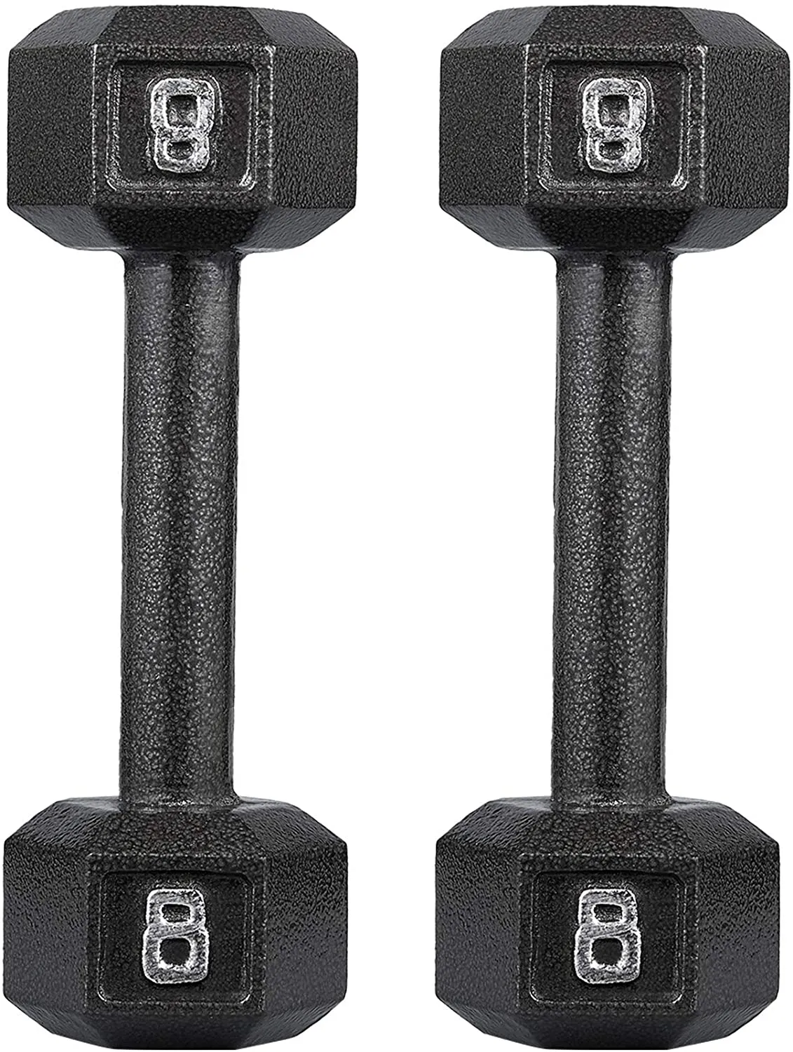 papababe Cast Iron Dumbbells, Free Weights Hex Dumbbells with Hammer Coating, Multi-Select Weights Available, Solid