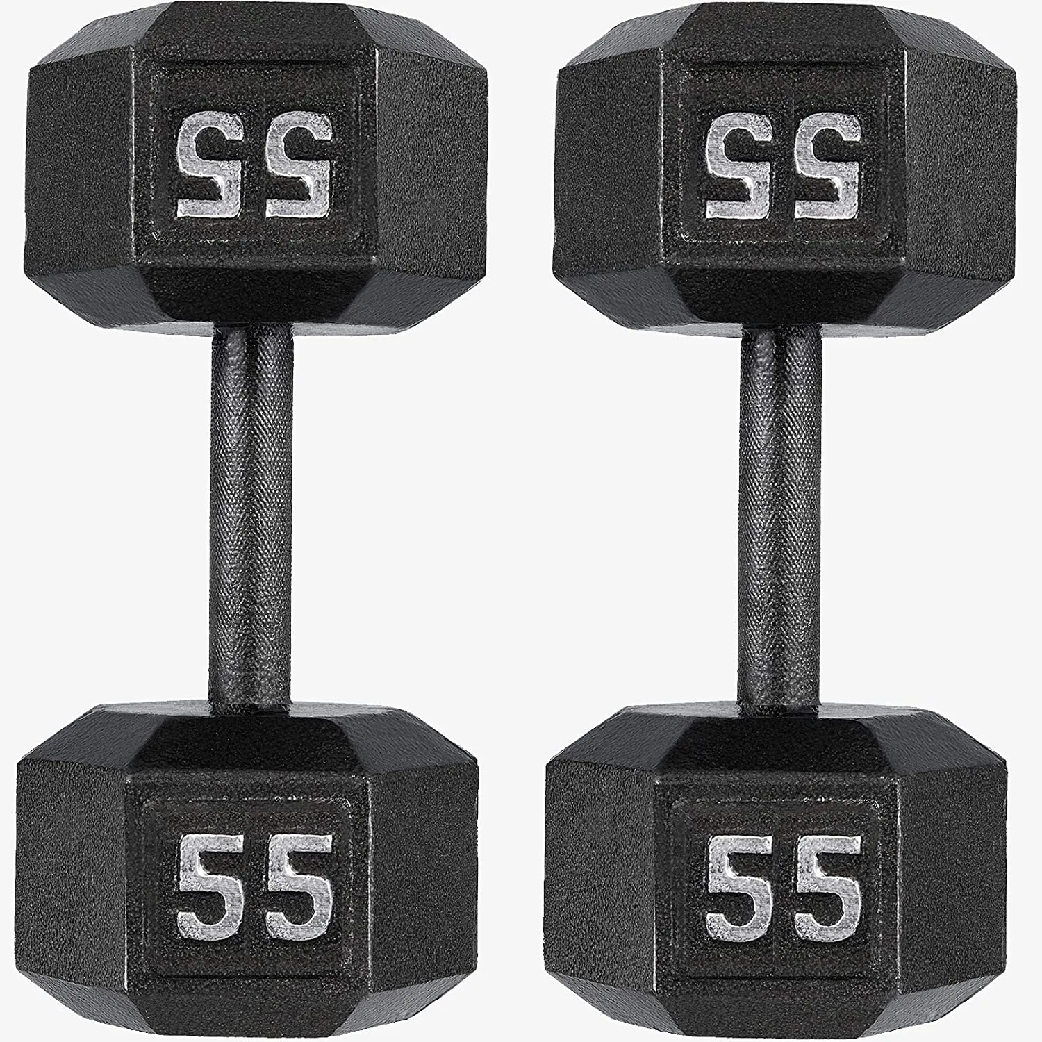 papababe Cast Iron Dumbbells, Free Weights Hex Dumbbells with Hammer Coating, Multi-Select Weights Available, Solid