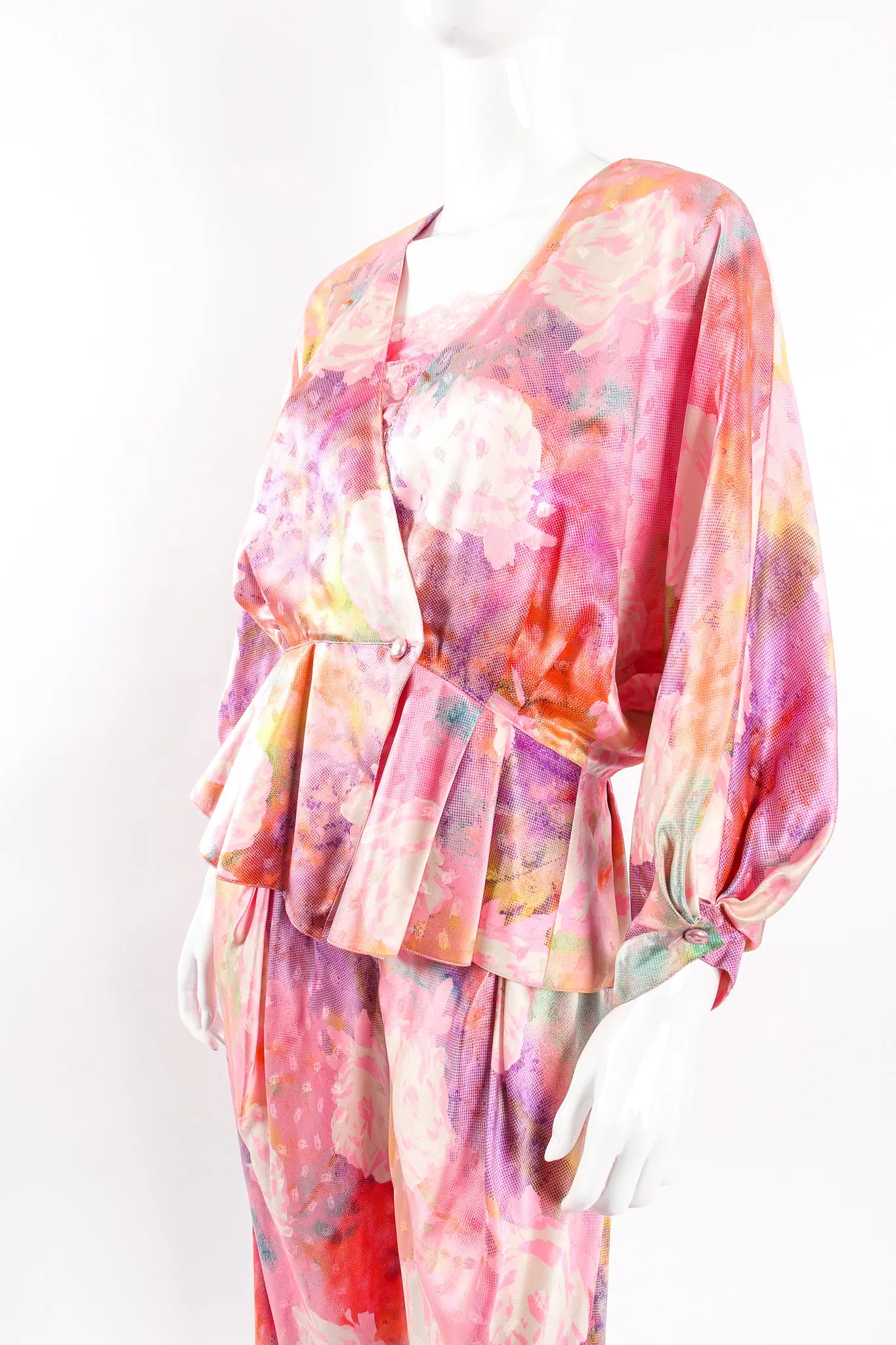 Parallèle Floral Silk Three-Piece Leisure Set