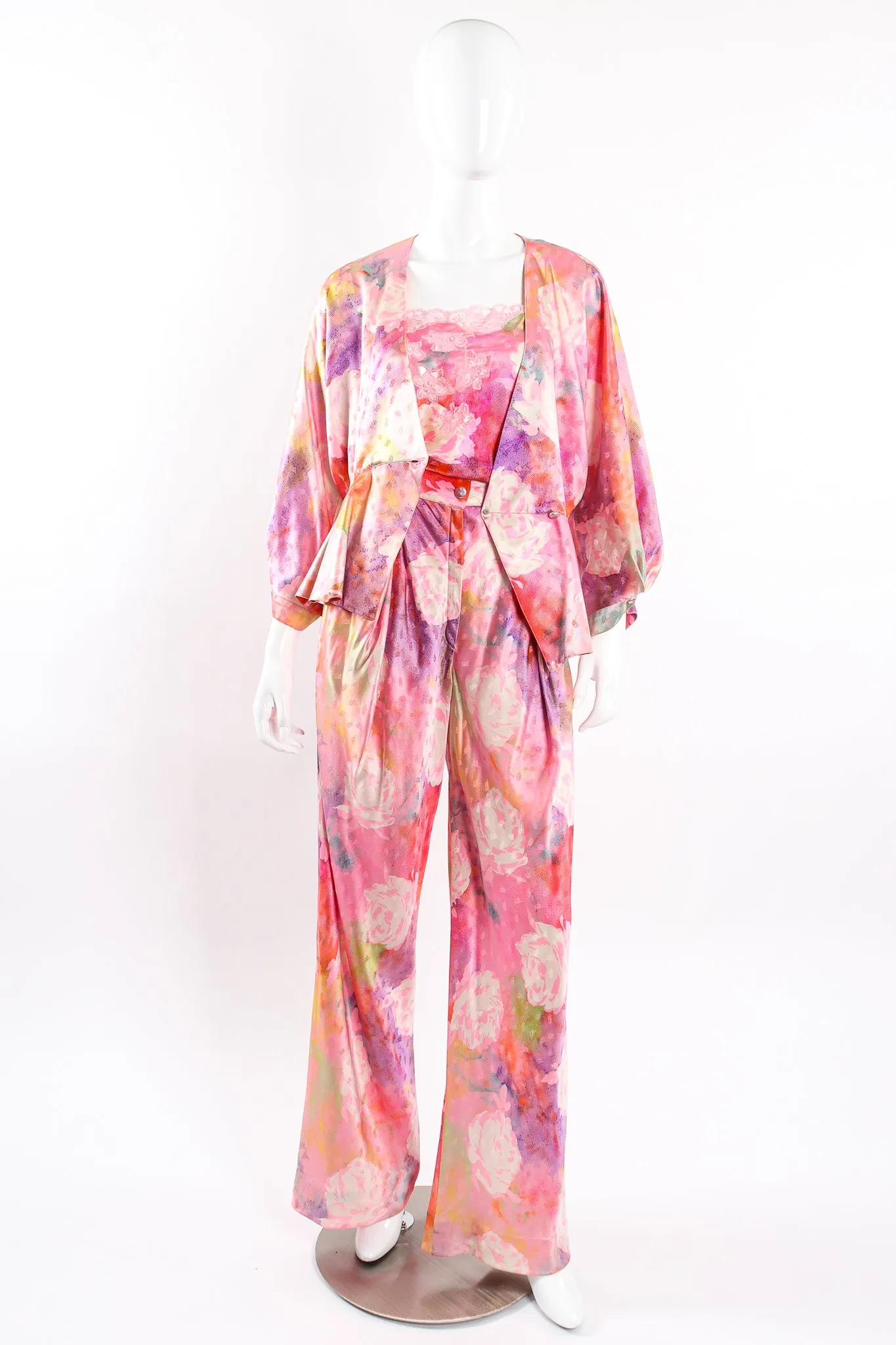 Parallèle Floral Silk Three-Piece Leisure Set